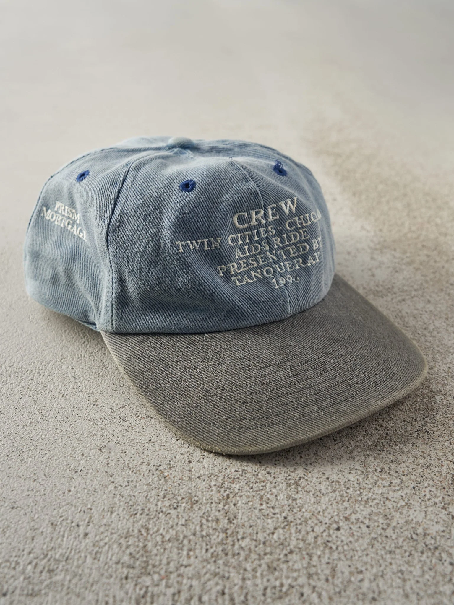 Vintage 96' Washed Blue & Grey Embroidered Crew Twin Cities Strapback - Image 3