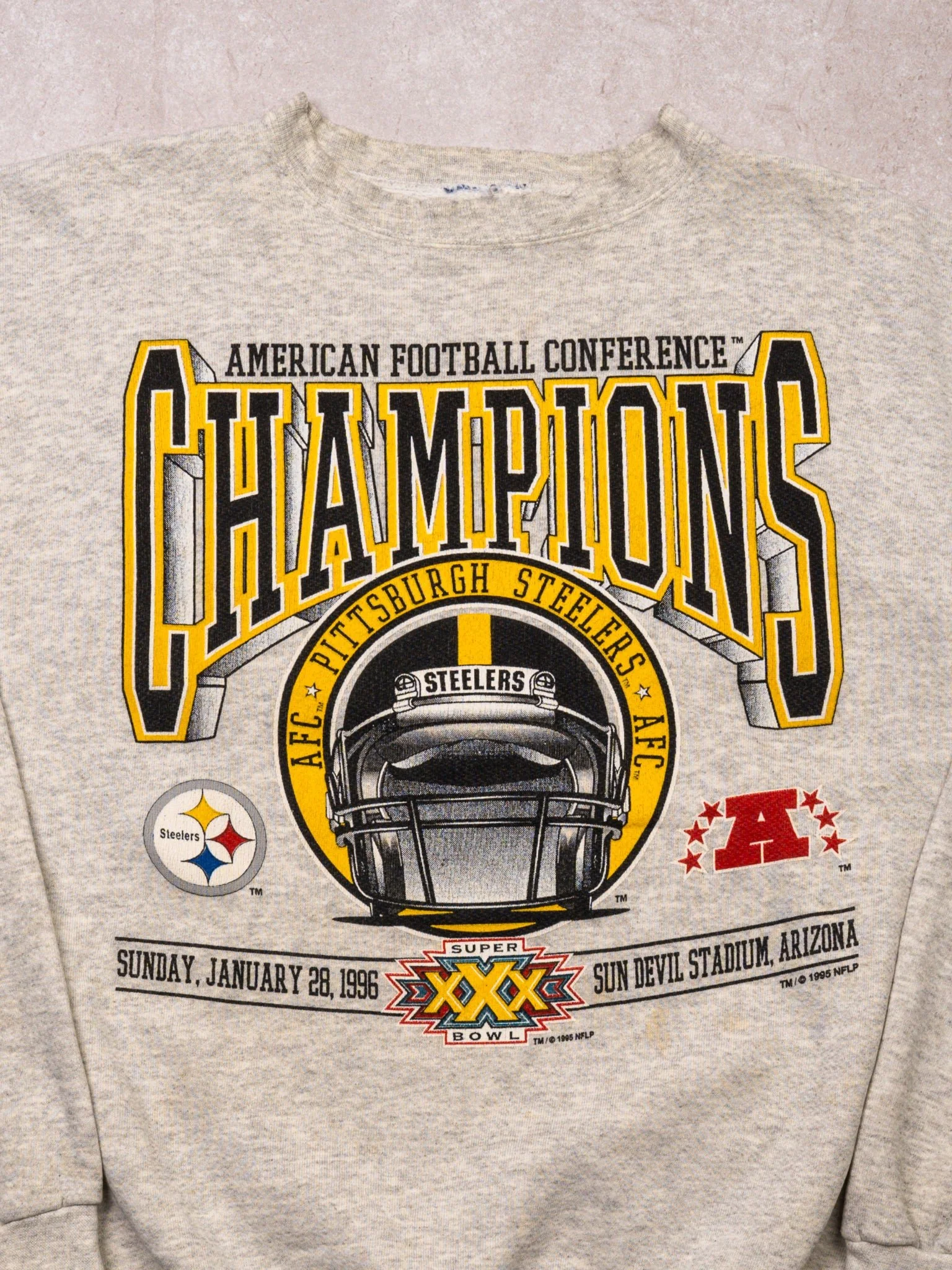 Vintage 96' Grey Conference Champions Steelers Crewneck (XL) - Image 2