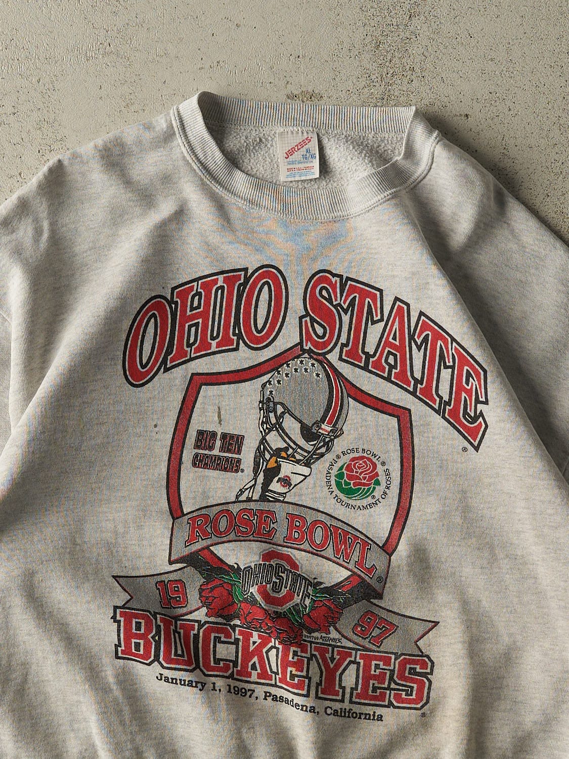 Vintage 97' Heather Grey Ohio State Rosebowl Crewneck (L) - Image 2