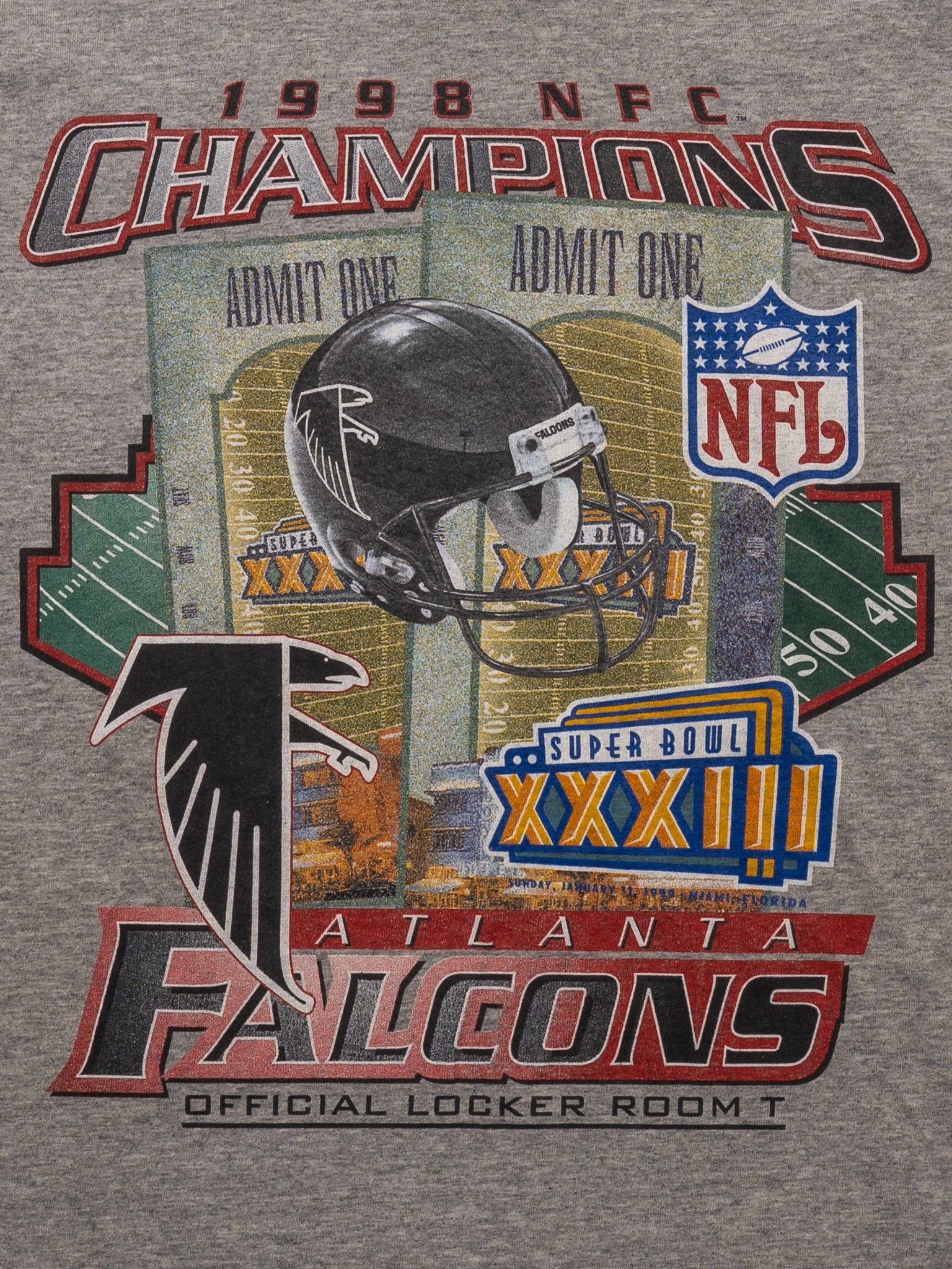 Vintage '98 Atlanta Falcons NFC Champs XXXIII x Starter Tee (S/M) - Image 2