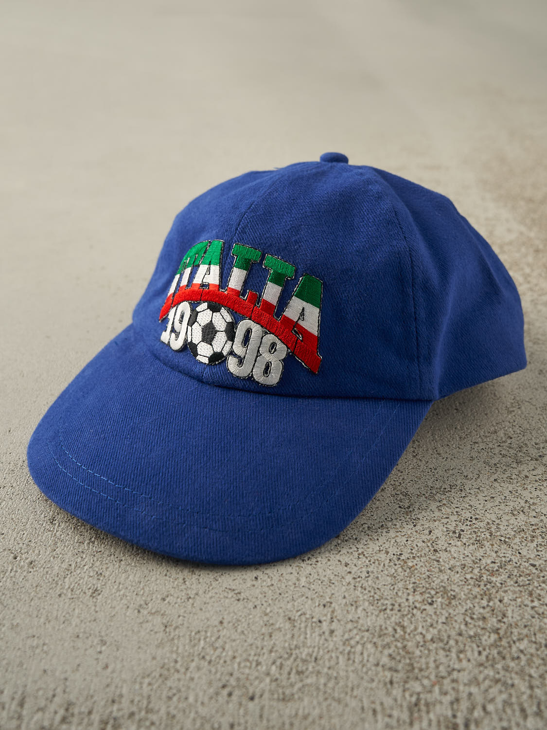 Vintage 98' Blue Italia World Cup Embroidered Strapback Hat - Image 2