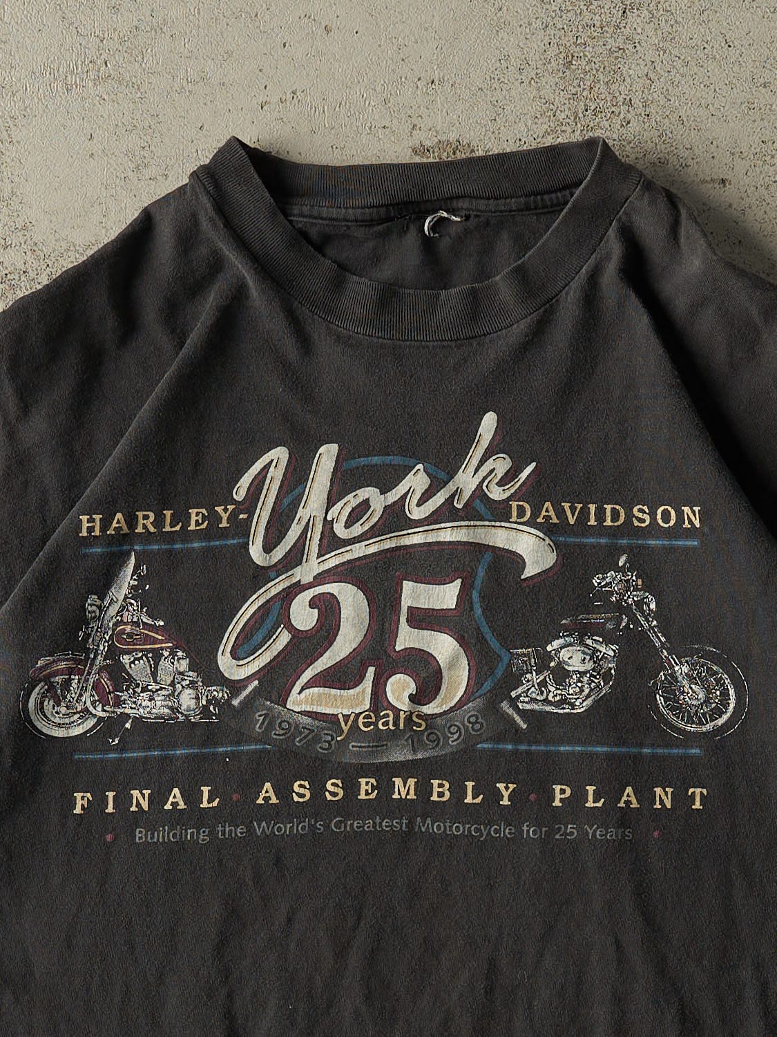 Vintage 98' Faded Black Harley Davidson 25th Anniversary Tee (L) - Image 3