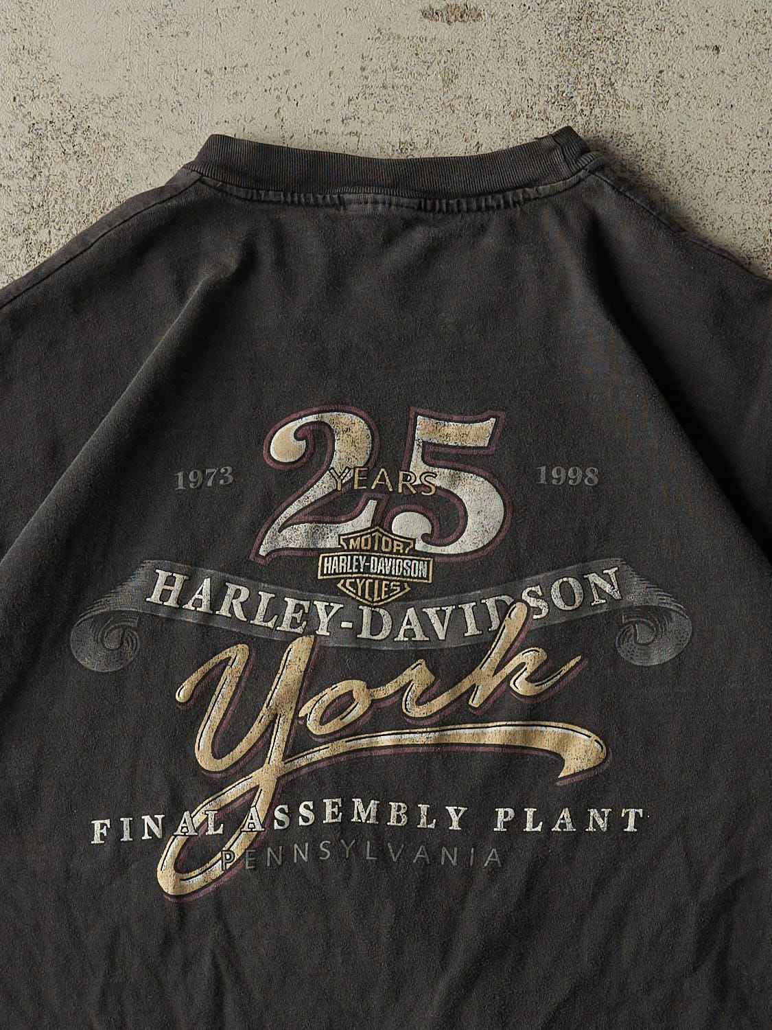 Vintage 98' Faded Black Harley Davidson 25th Anniversary Tee (L) - Image 4