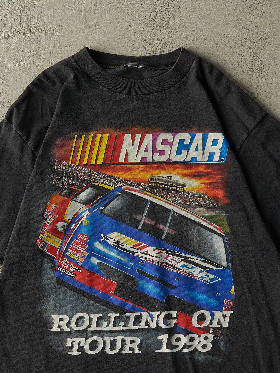 Vintage 98' Faded Black Nascar Winston Cup Series Tee (L/XL) - Image 3