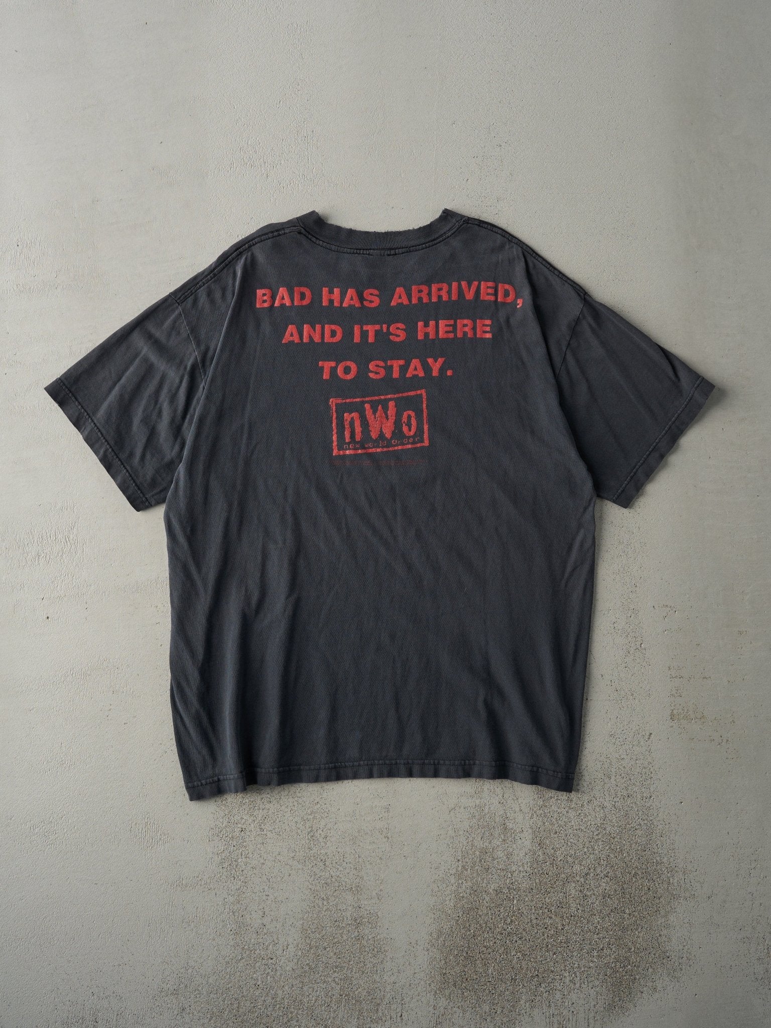 Vintage 98' Faded Black WCW N.W.O Wrestling Tee (L) - Image 2
