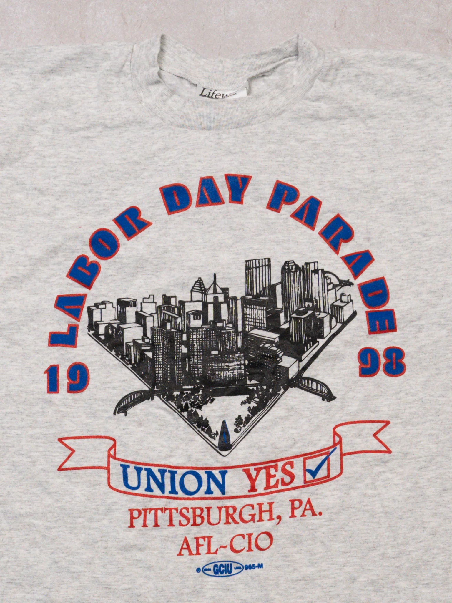 Vintage '98 Grey Labor Day Parade Pittsburgh Tee (M) - Image 2