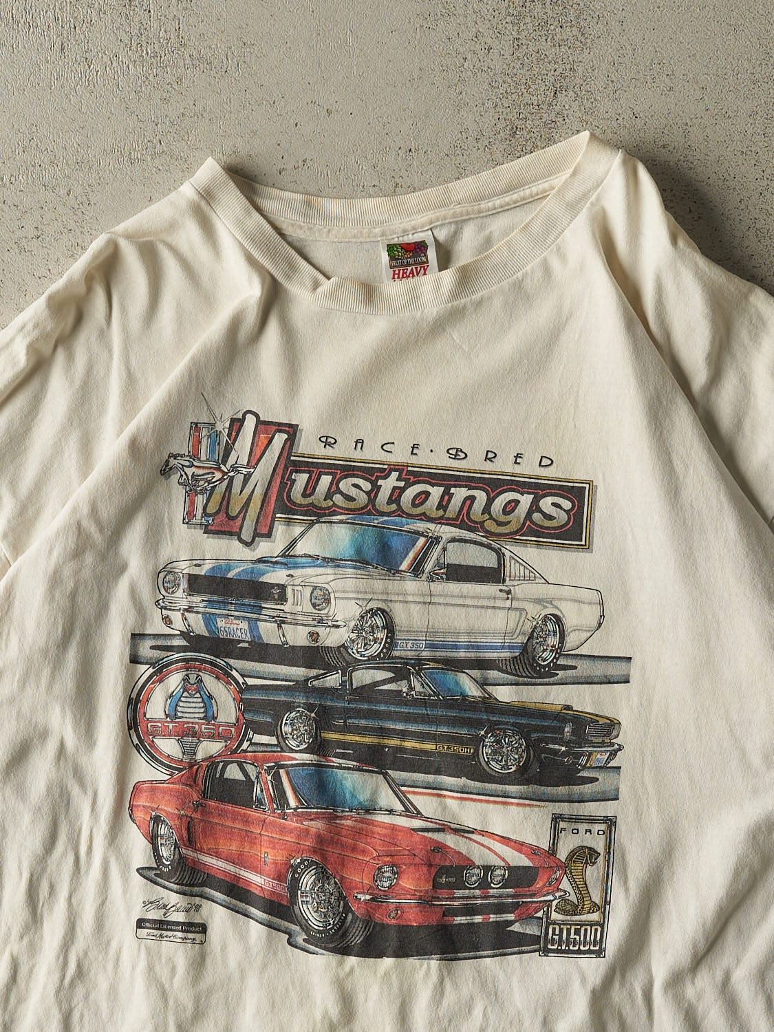 Vintage 98' White Mustang Tee (XXL/XXXL) - Image 3