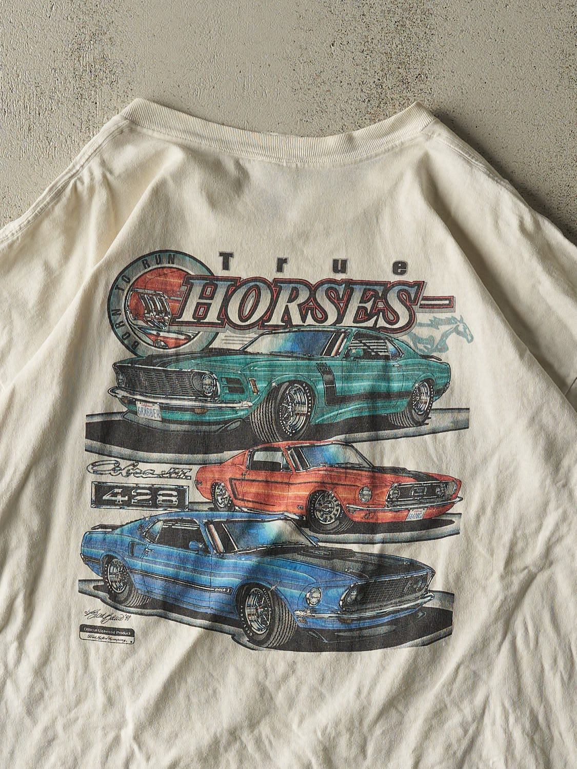 Vintage 98' White Mustang Tee (XXL/XXXL) - Image 4