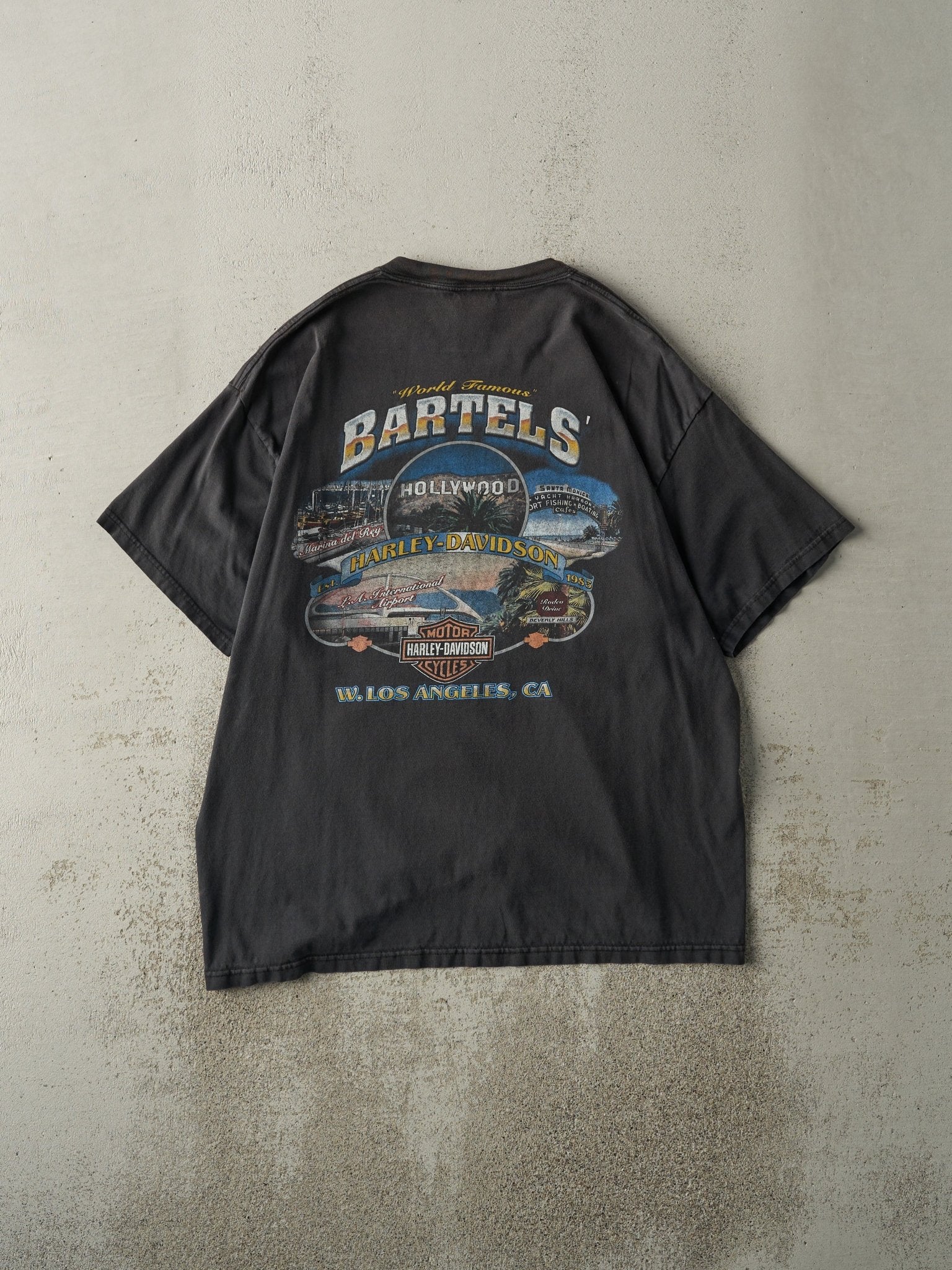 Vintage 99' Black West Los Angeles Harley Davidson Tee (M/L) - Image 2