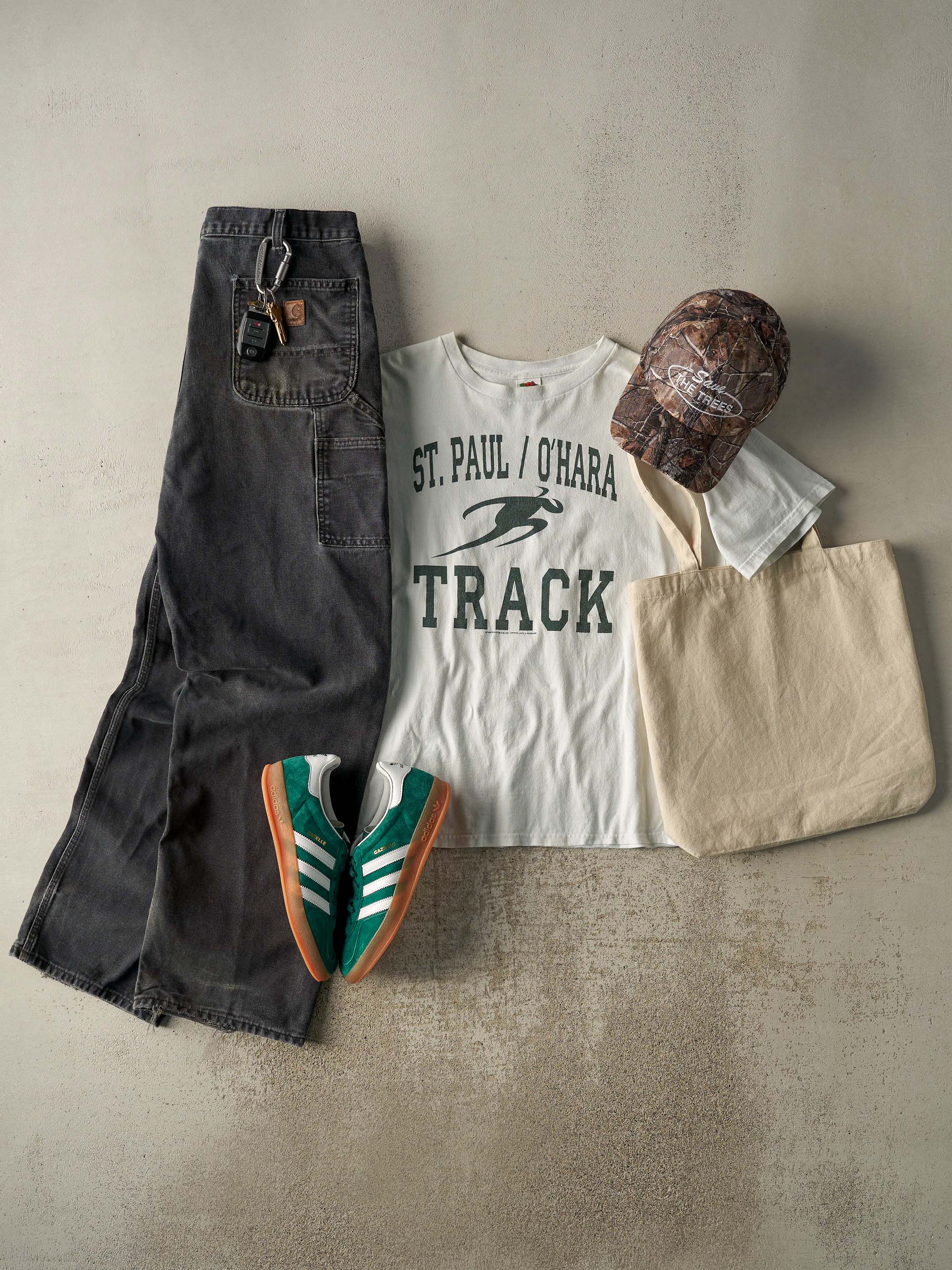 Vintage 99' White St. Paul / O'Hara Track Tee (M/L) - Image 2