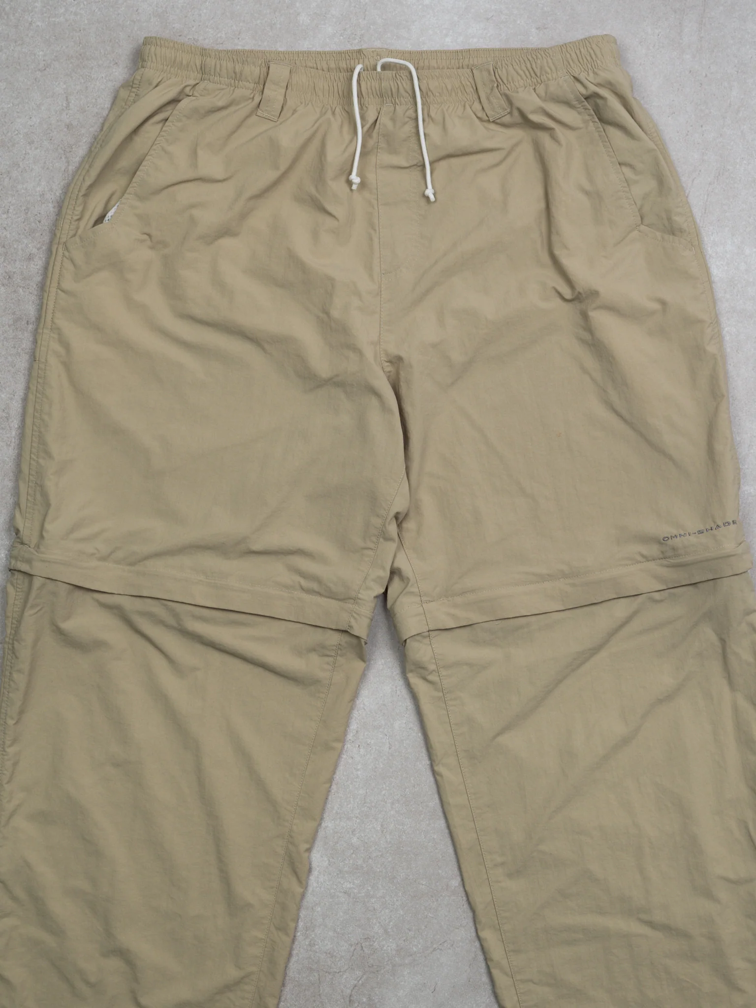 Vintage 00s Beige Columbia 2 in 1 PFG Windbreaker Baggy Pants (34-36 x 30) - Image 2