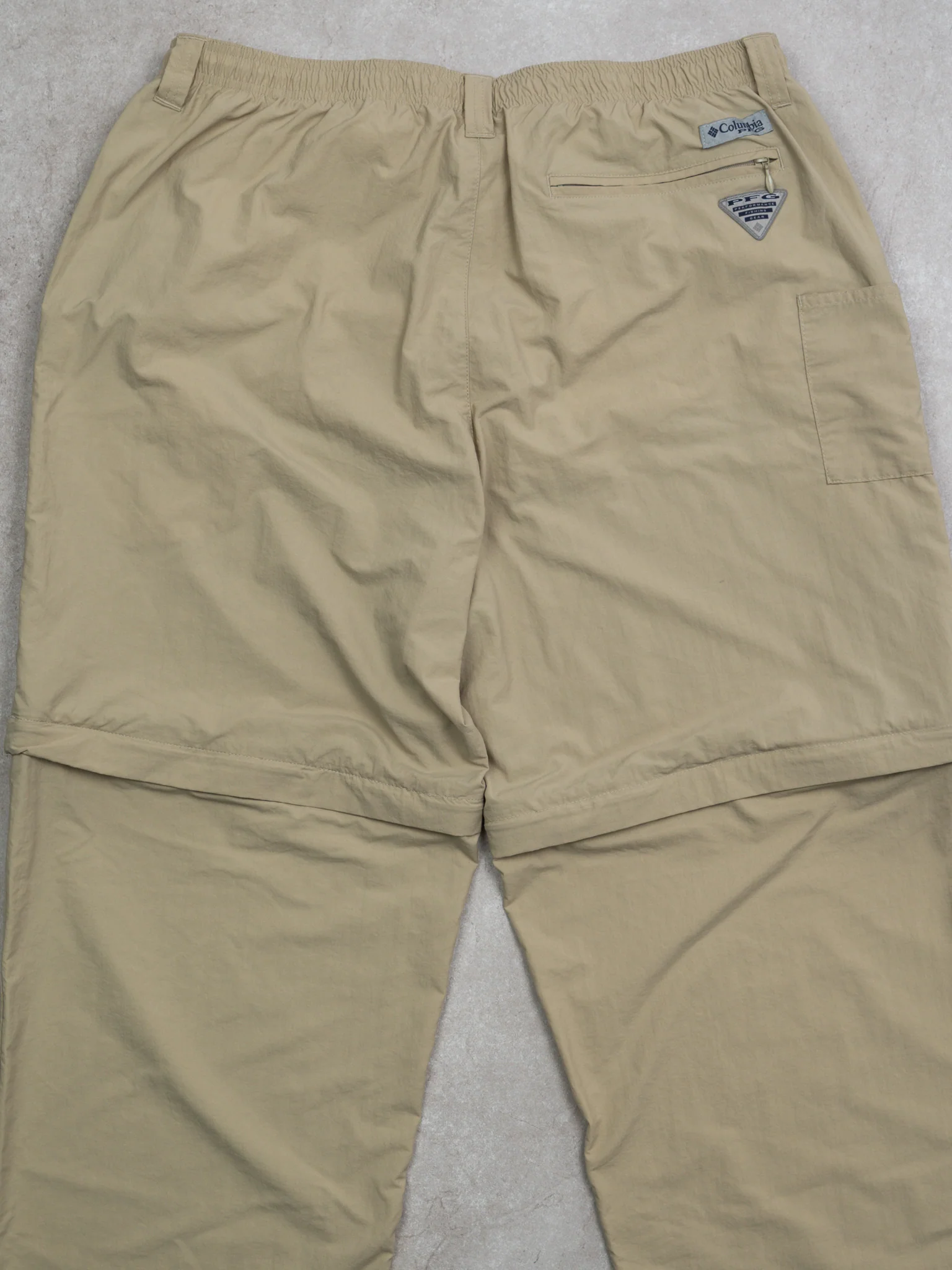Vintage 00s Beige Columbia 2 in 1 PFG Windbreaker Baggy Pants (34-36 x 30) - Image 3
