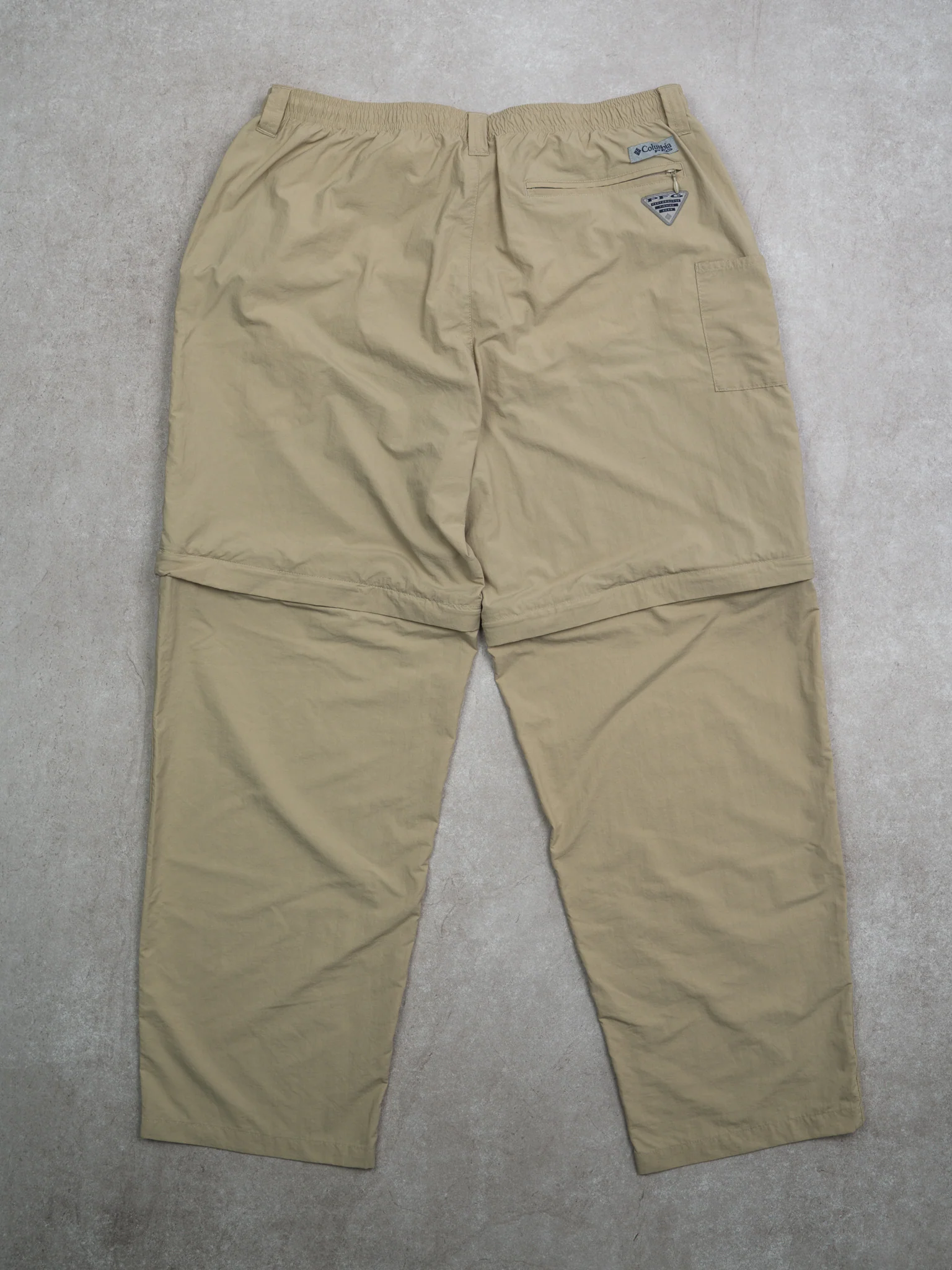 Vintage 00s Beige Columbia 2 in 1 PFG Windbreaker Baggy Pants (34-36 x 30) - Image 4