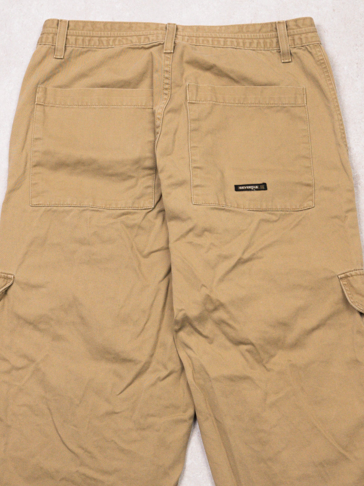 Vintage 00s Beige Levi Silvertab Cargo 3/4 Pants (30 x 25) - Image 4