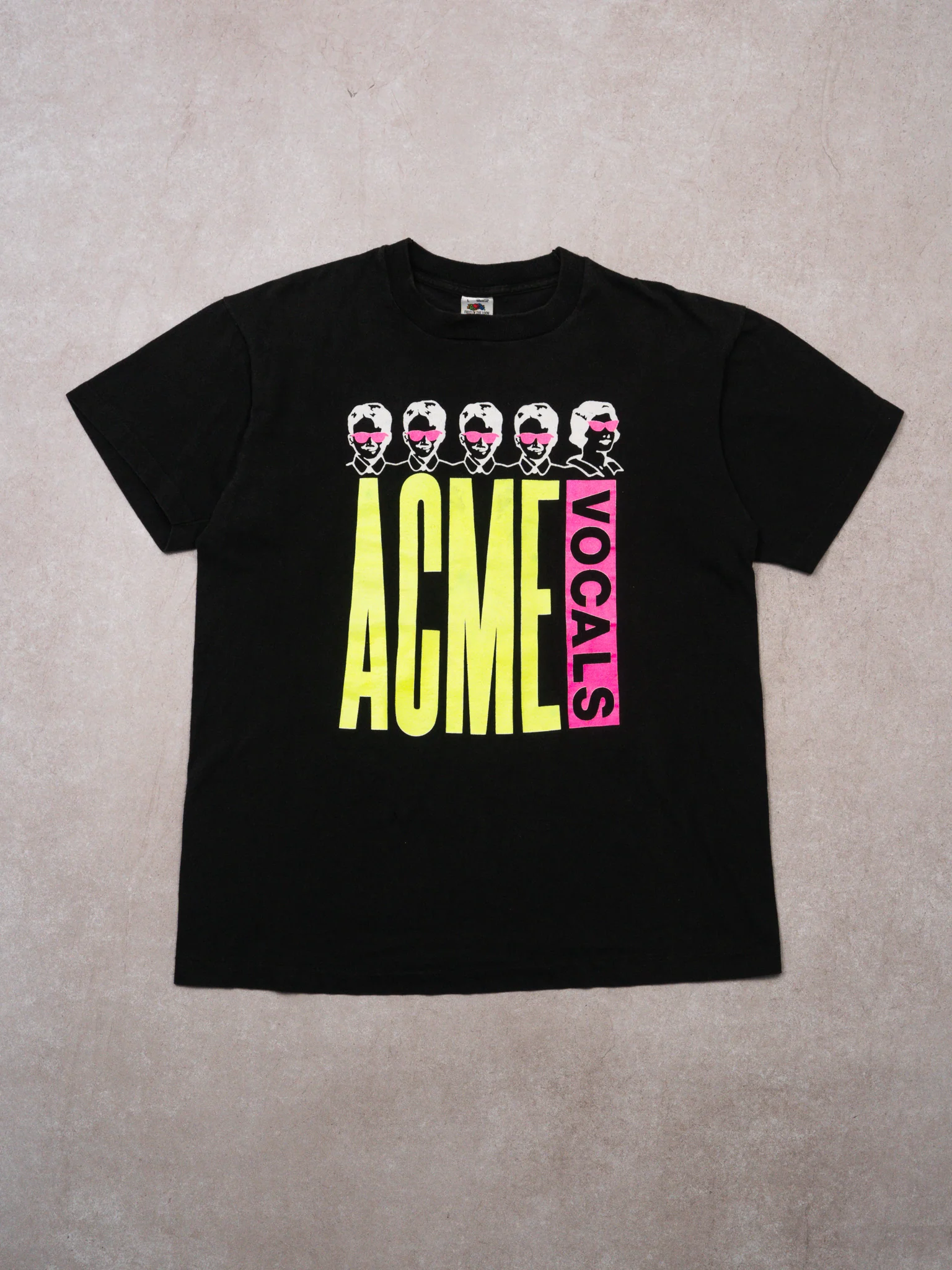 Vintage 90s Black Acme Vocals Graphic Single Stitch Tee (M)