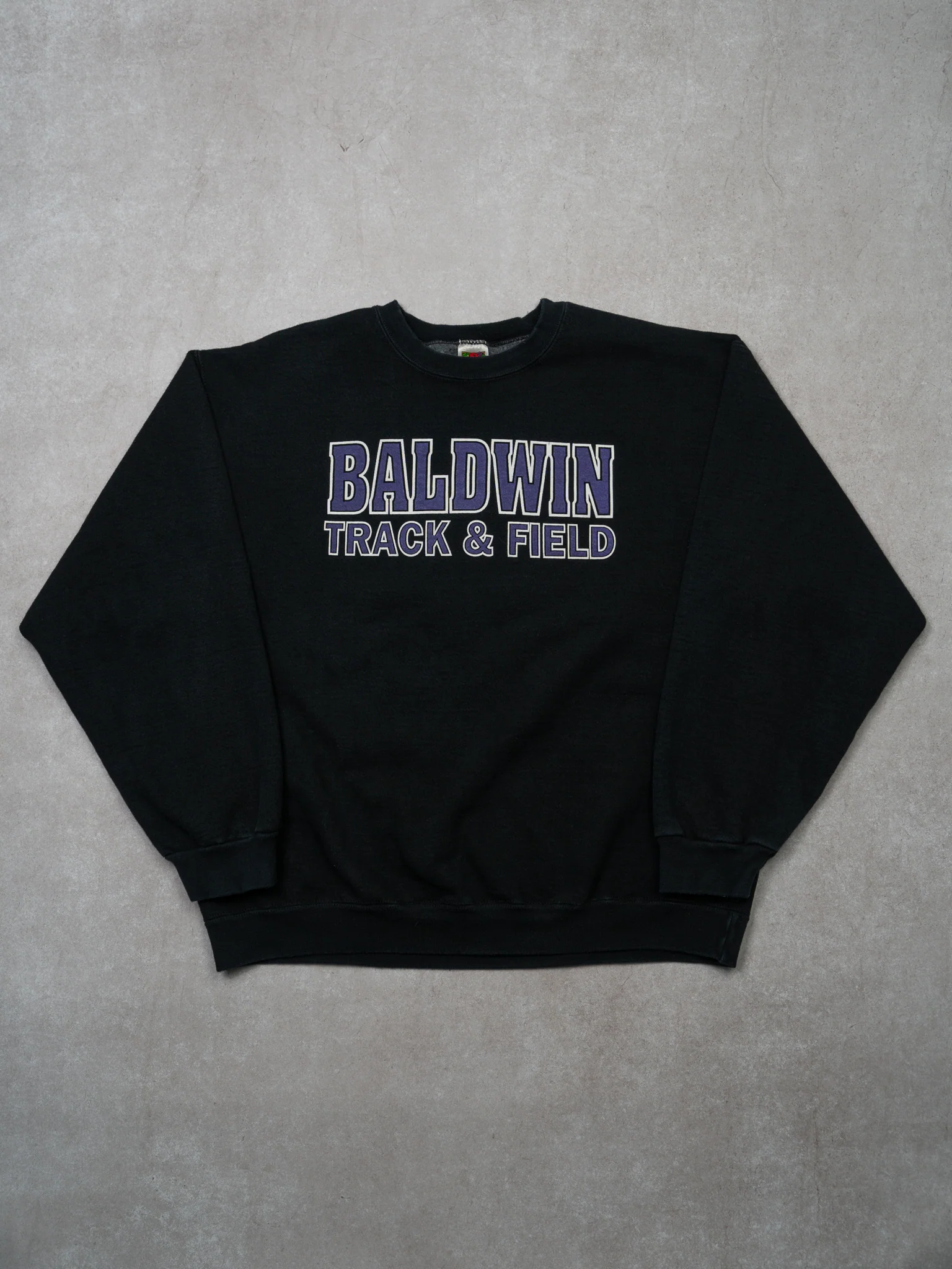 Vintage Black Baldwin Track + Field Crewneck (L)