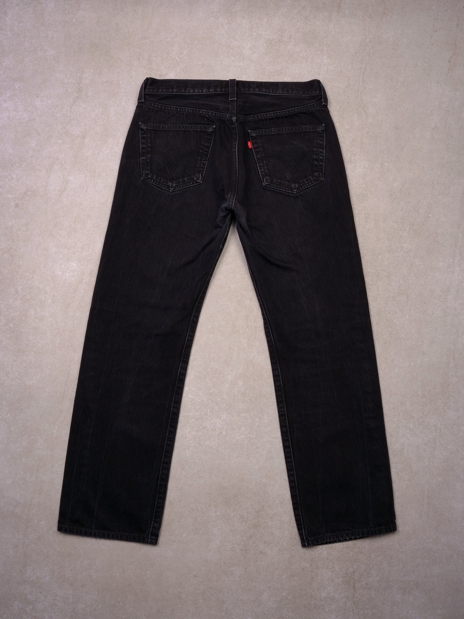 Vintage Black Levi's 501 Straight Leg Button Fly Denim Jeans (32x29) - Image 2
