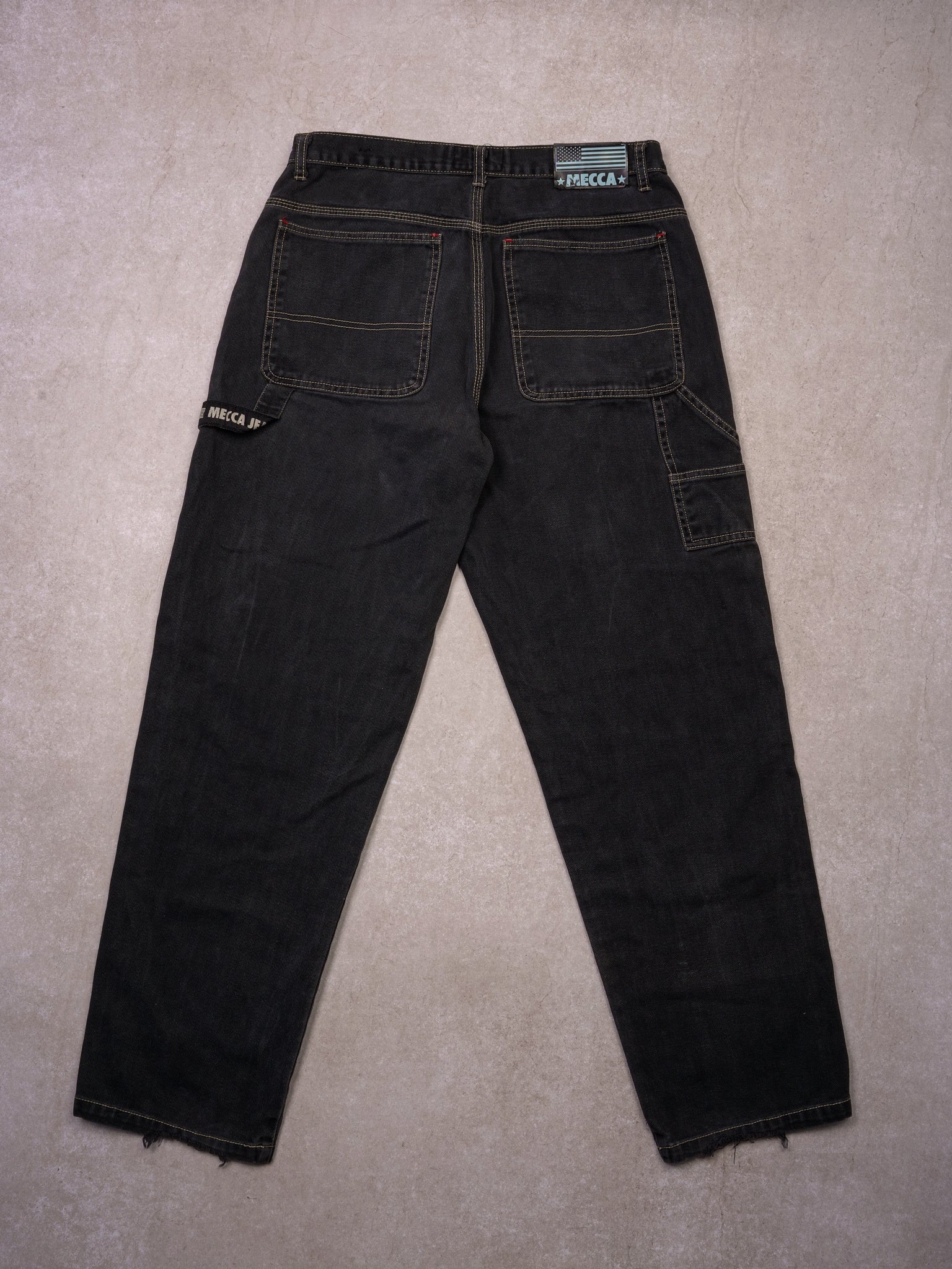 Vintage 90s Black Mecca Rare USA Denim Carpenter Pants (34x32) - Image 2