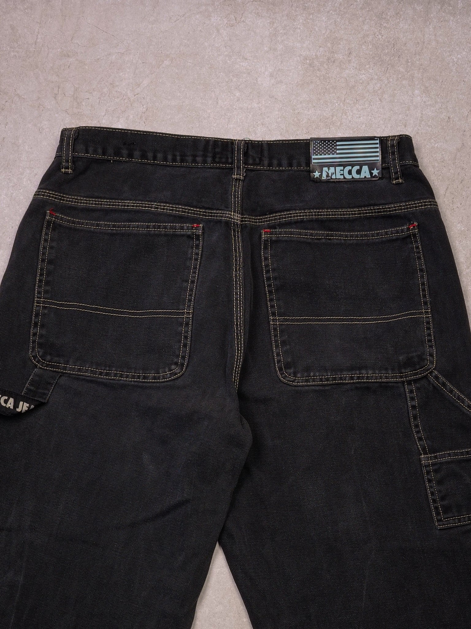 Vintage 90s Black Mecca Rare USA Denim Carpenter Pants (34x32) - Image 4