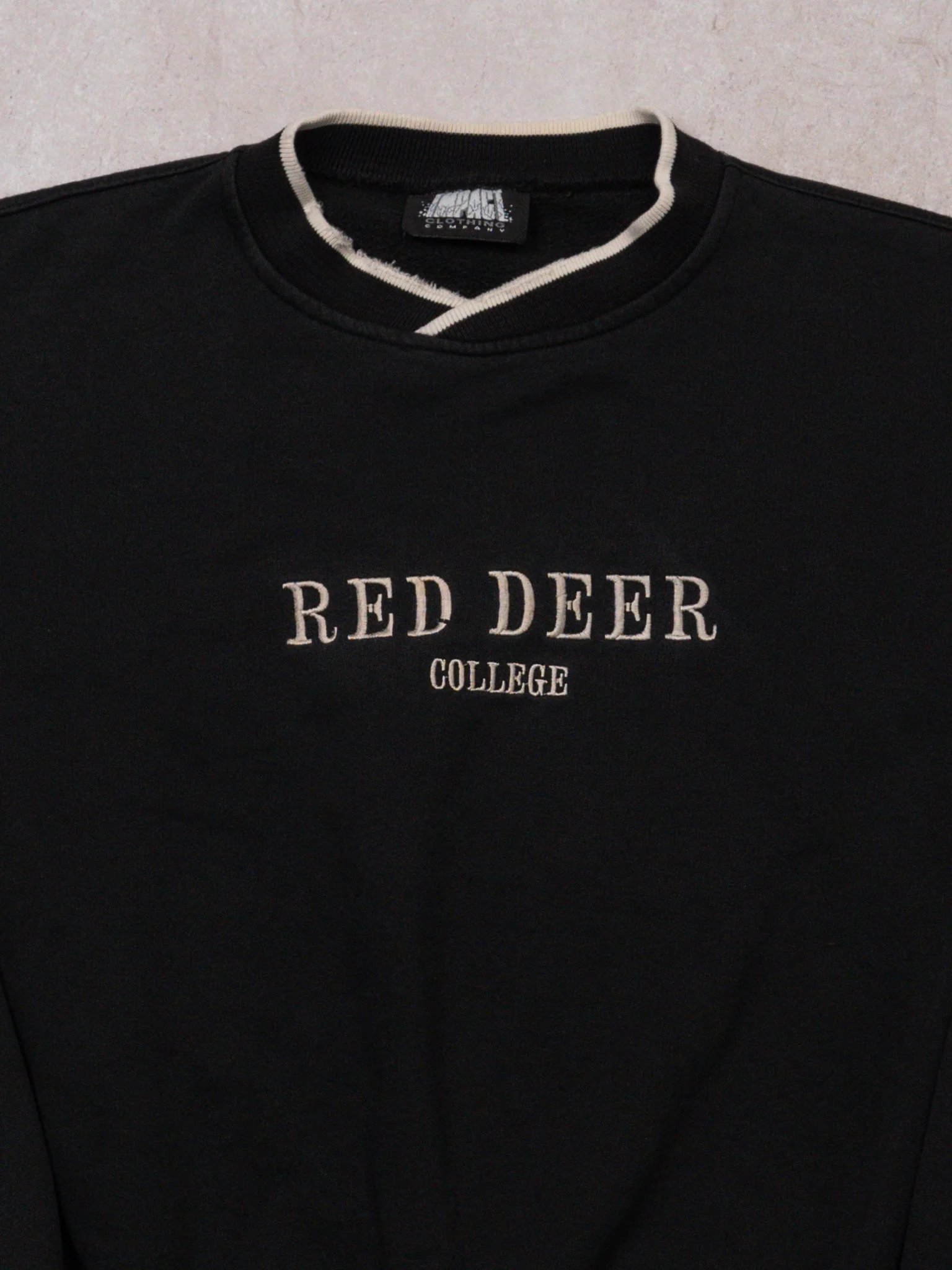 Vintage Black Red Deer College Crewneck (XL) - Image 2