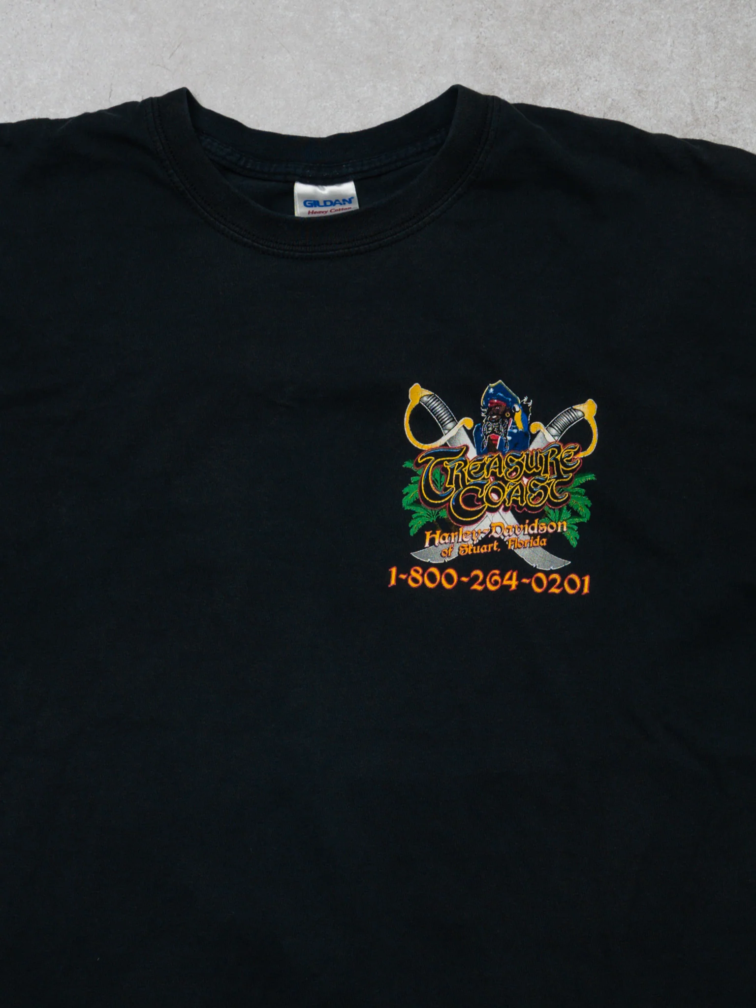 Vintage Black Treasure Coast Harley Davidson Tee (L) - Image 2