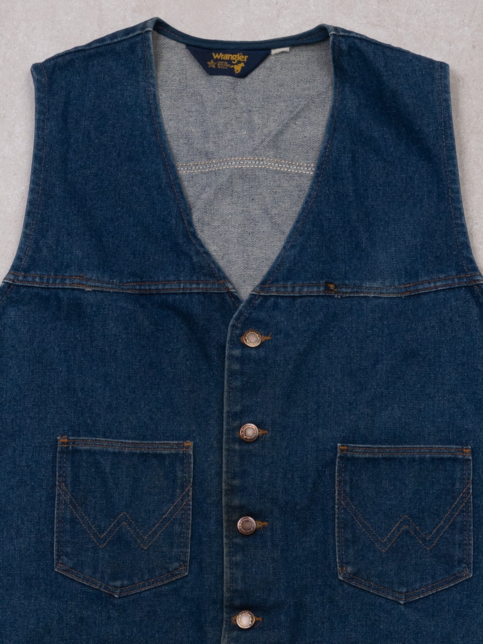 Vintage Blue 1970s Wrangler Denim Vest (M/L) - Image 2