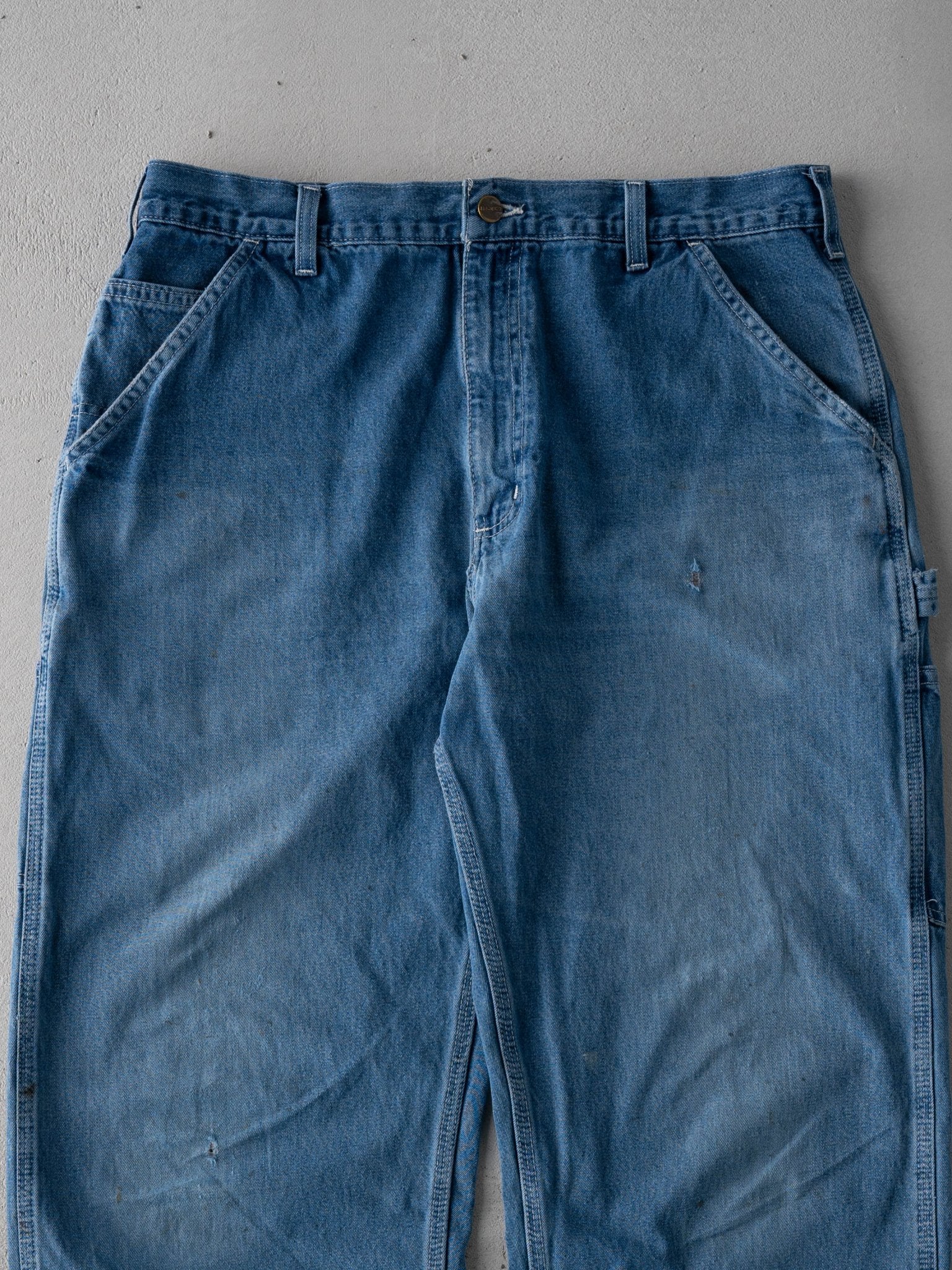 Vintage Blue Carhartt Dungaree Carpenter Pants (34 x 30) - Image 3