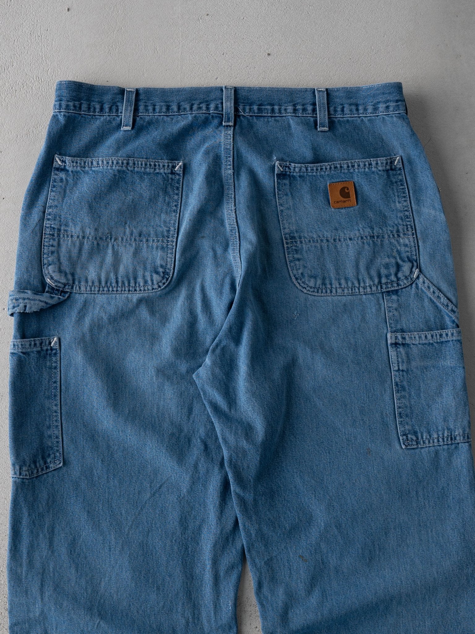 Vintage Blue Carhartt Dungaree Carpenter Pants (34 x 30) - Image 4