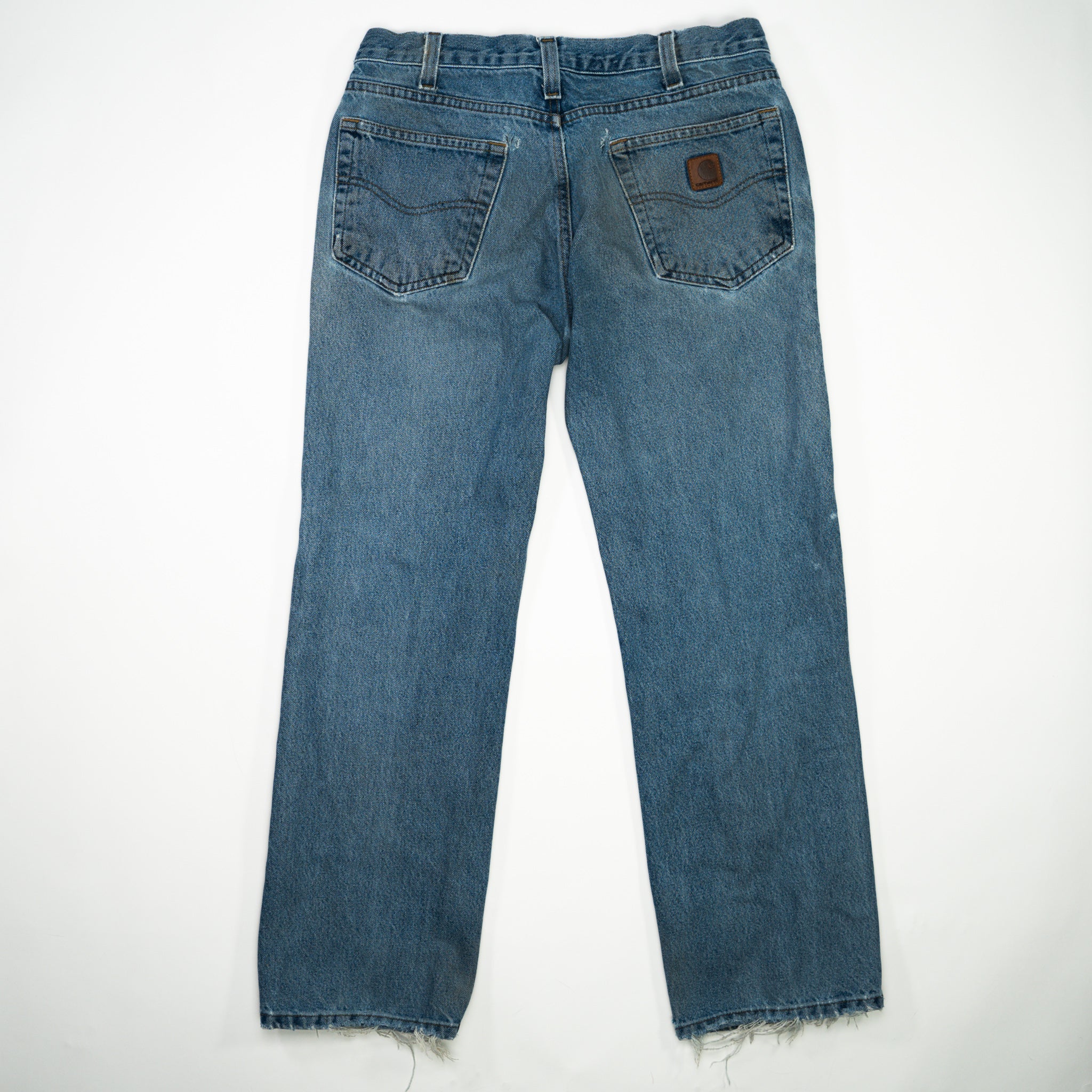 Vintage Blue Carhartt Jeans w/ Rips (32 x 30) - Image 3