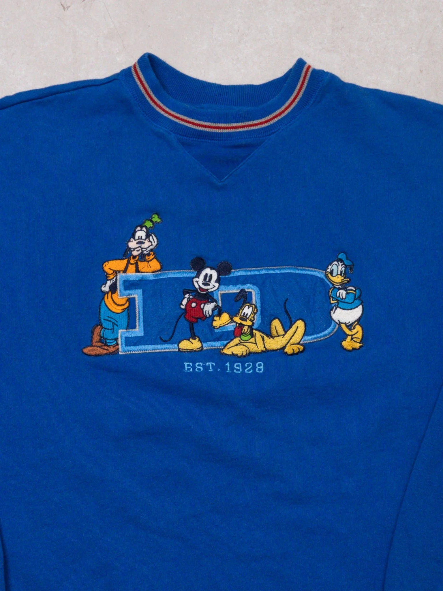 Vintage Blue 'D' Mickey & Friends Crewneck (XL) - Image 2
