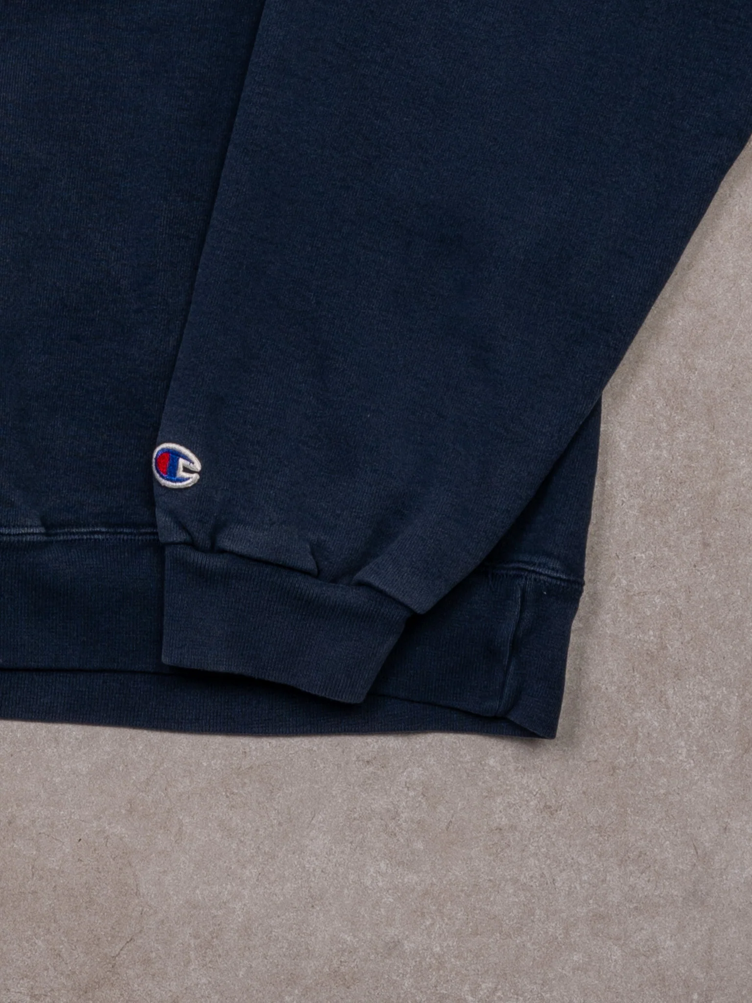 Vintage Y2K Blue + Grey Champion Spellout Crewneck (M) - Image 3