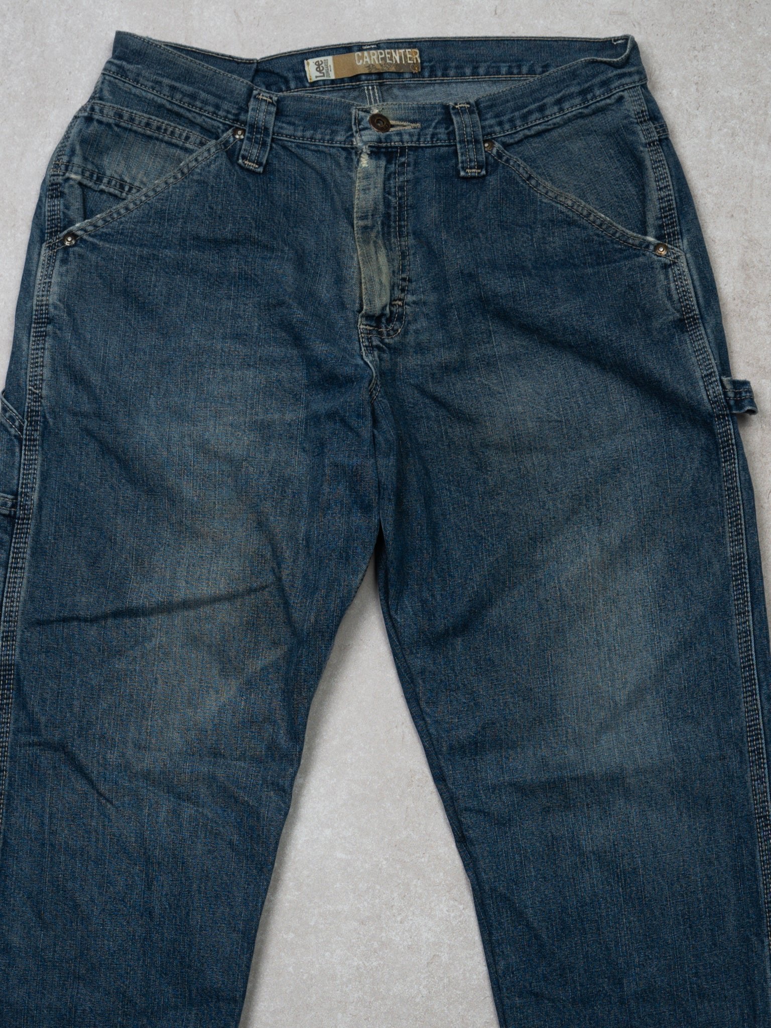 Vintage Blue Lee Dungaree Denim Cargo Pants (32 x 30) - Image 2