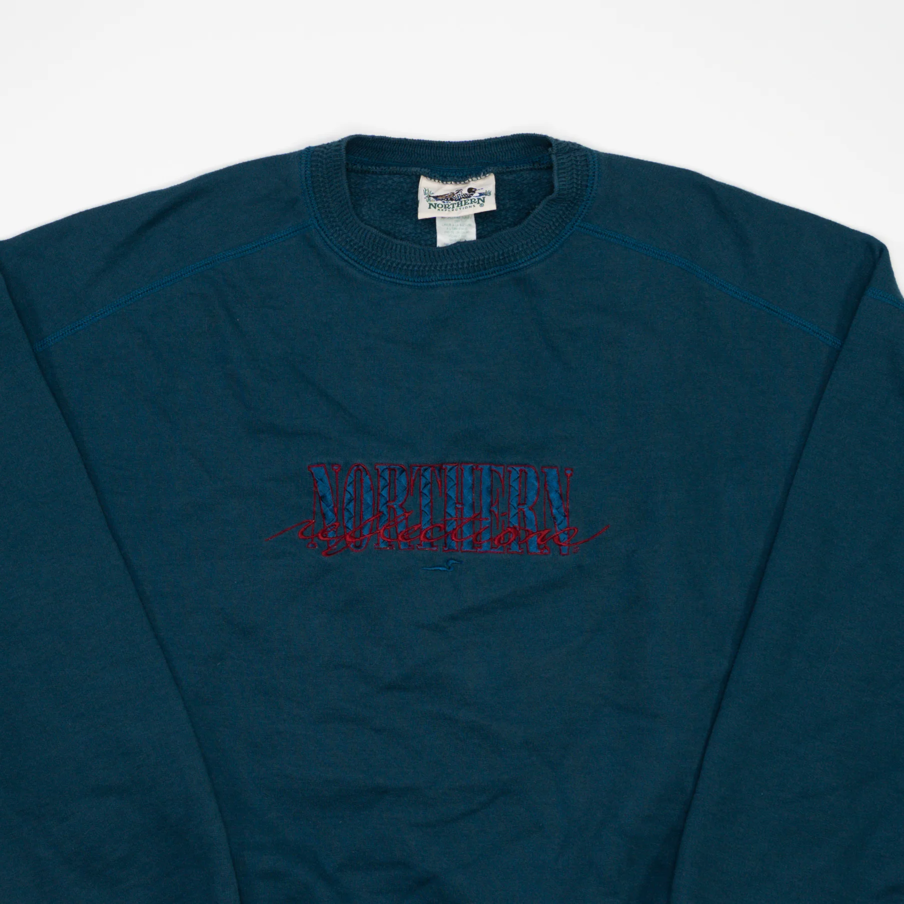 Vintage Blue Northern Reflections Spell Out Crewneck (L) - Image 2