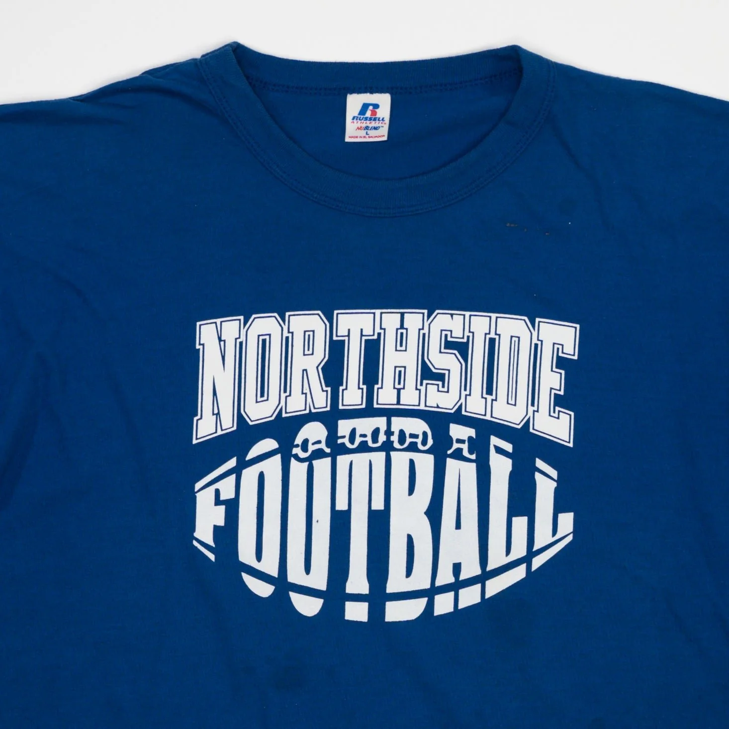 Vintage Blue Northside Football x Russell Athletics Tee (M/L) - Image 2