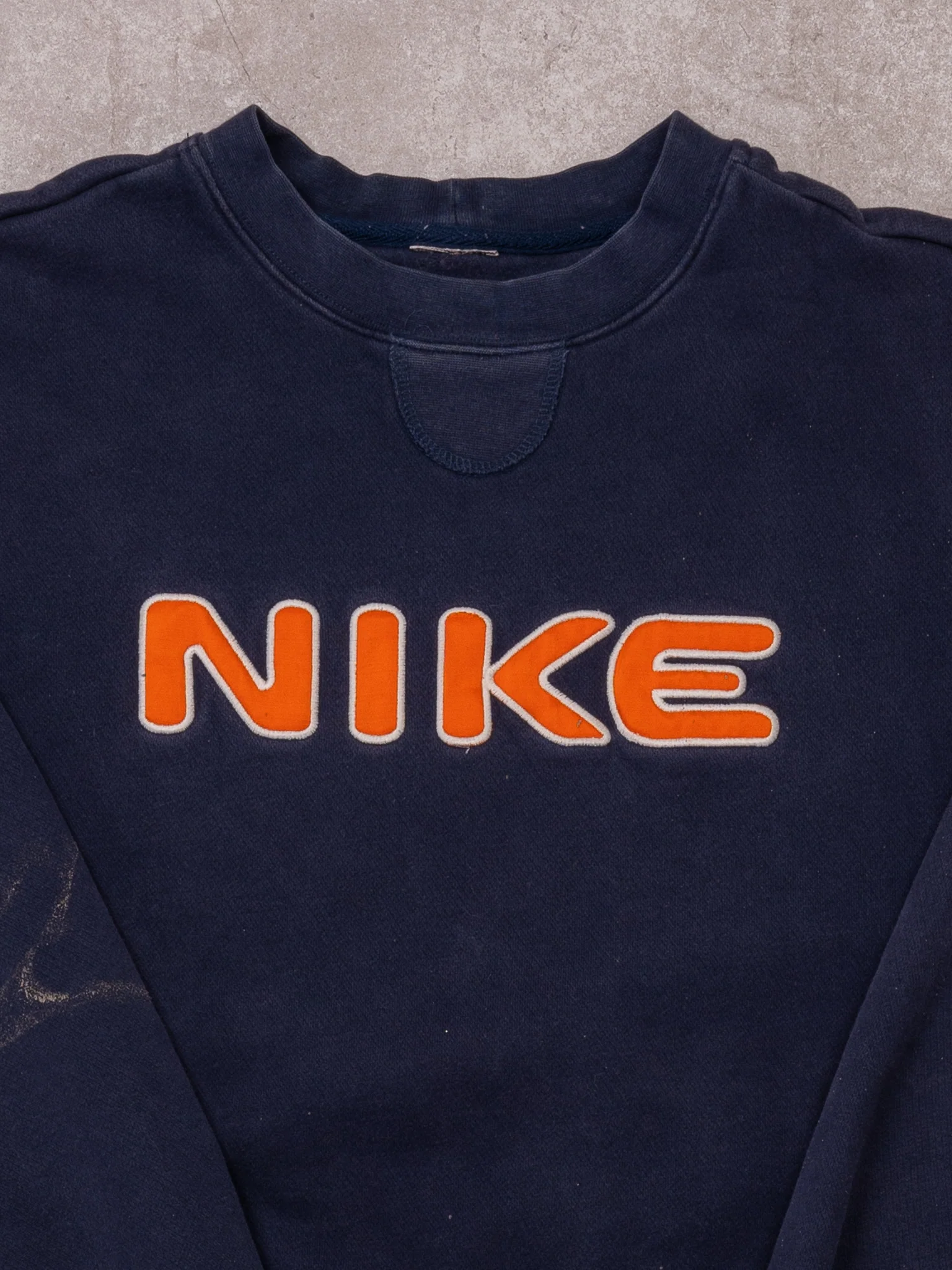 Vintage Blue + Orange Nike Bubble Letter Crewneck (L) - Image 2