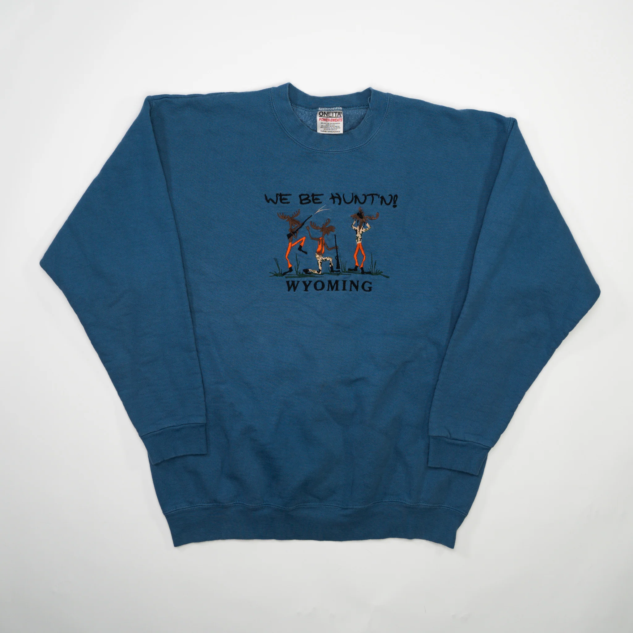 Vintage 90s Blue We Be Huntin Wyoming Crewneck (L)