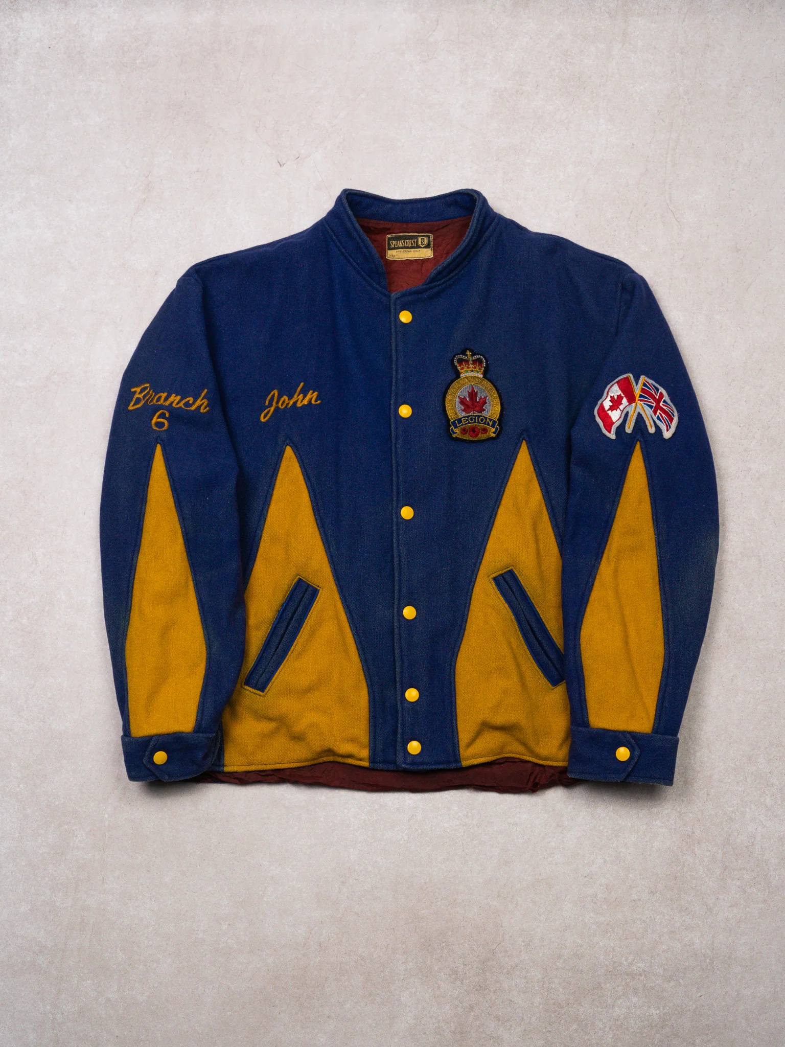 Vintage 60s Blue + Yellow Canadian Memoriam Legion Jacket (L)