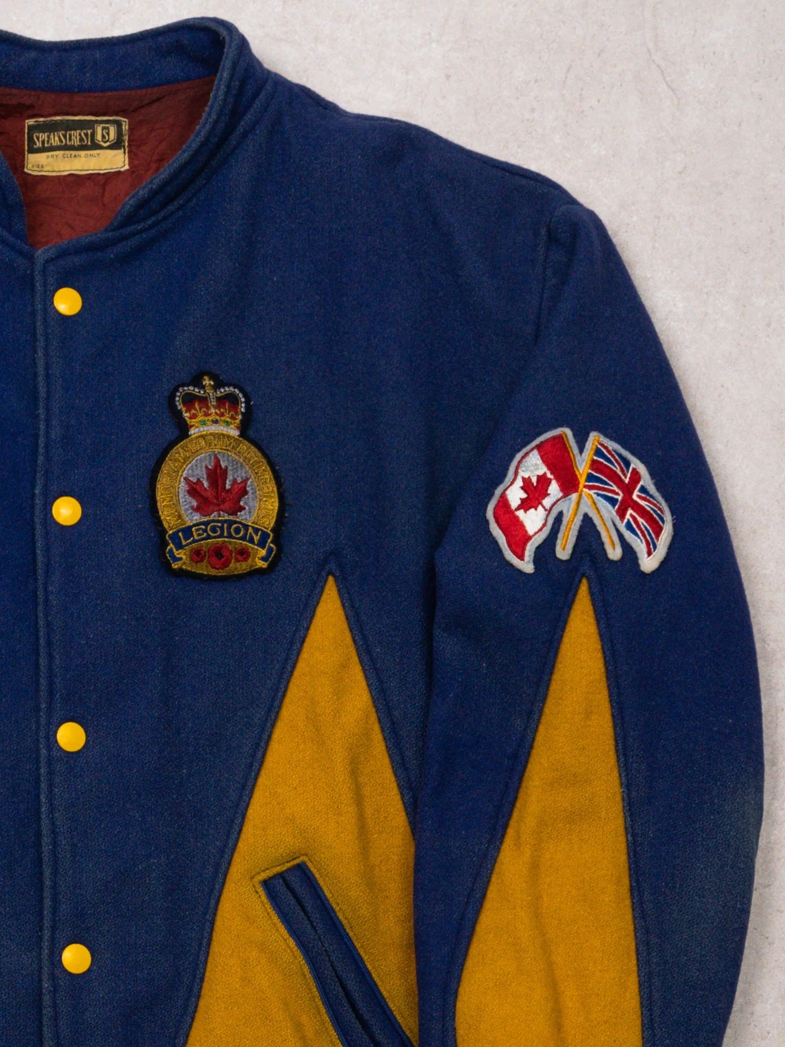 Vintage 60s Blue + Yellow Canadian Memoriam Legion Jacket (L) - Image 3