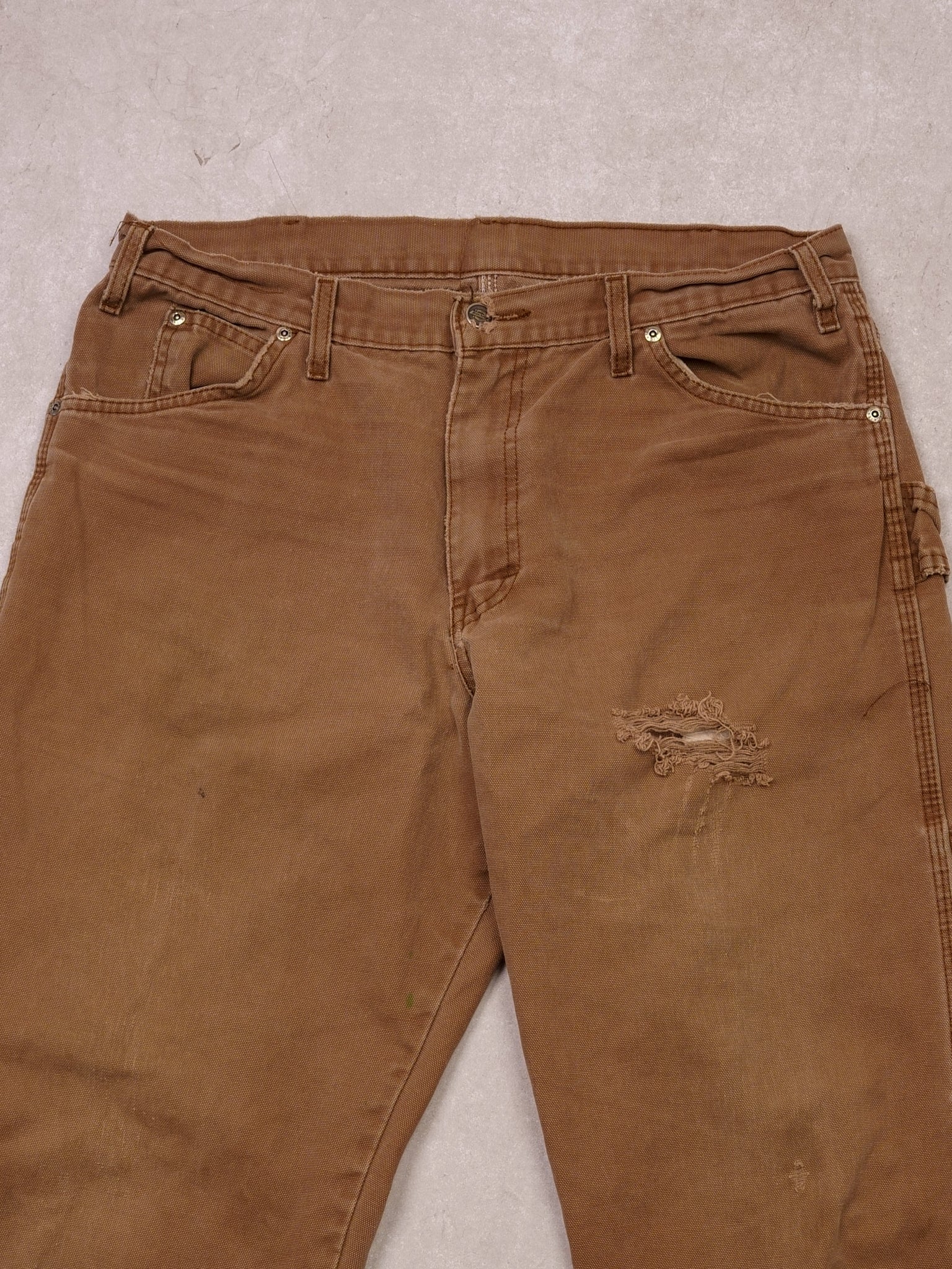 Vintage Brown Dickies Distressed Carpenter Pants (32x33) - Image 3