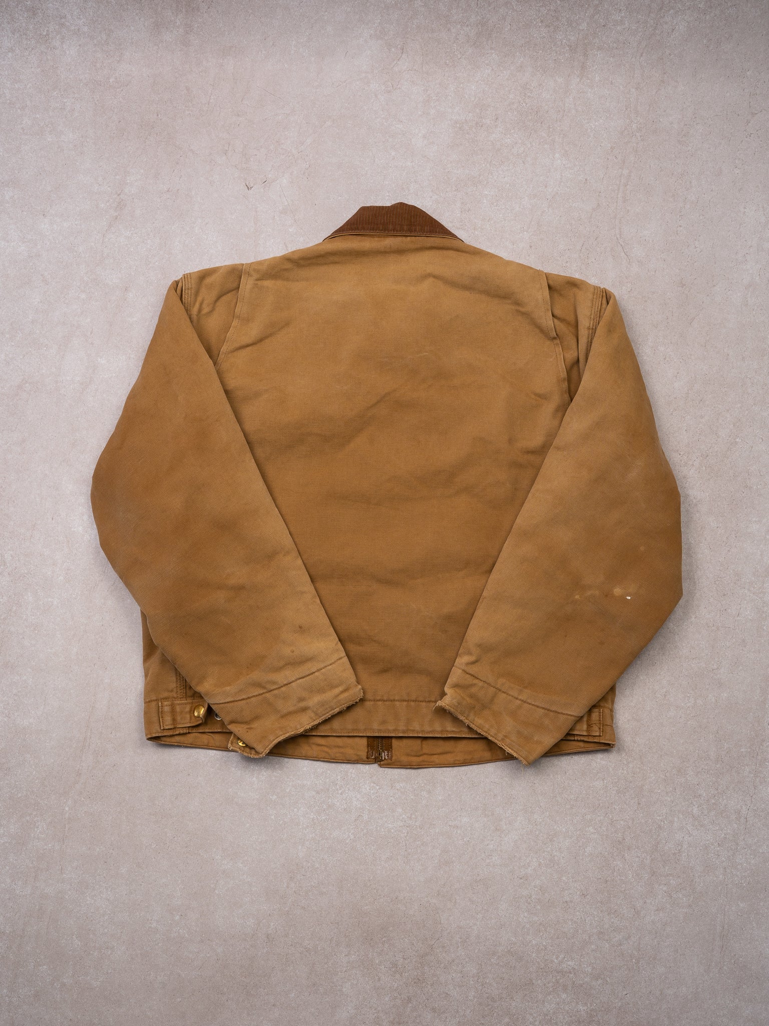 Vintage Camel Clark Construction Carhartt lined Detroit Jacket (M) - Image 4