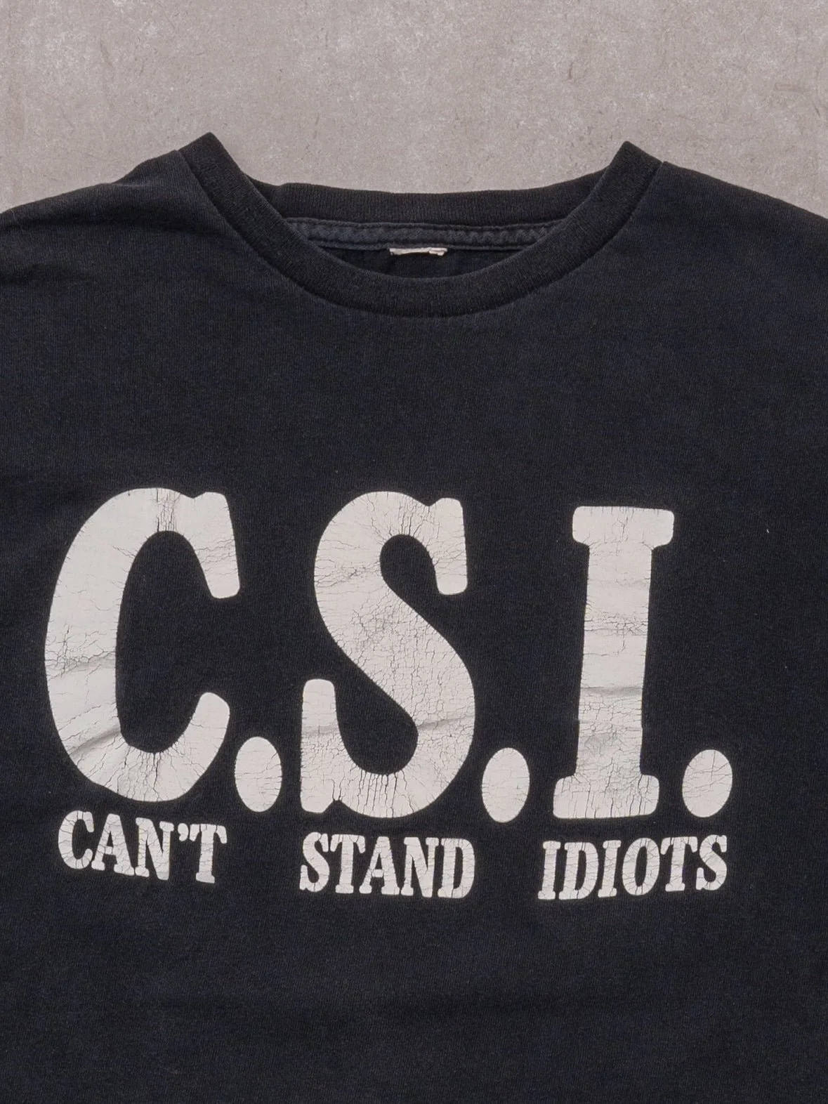 Vintage C.S.I 'Cant Stand Idiots' Tee (S/M) - Image 2