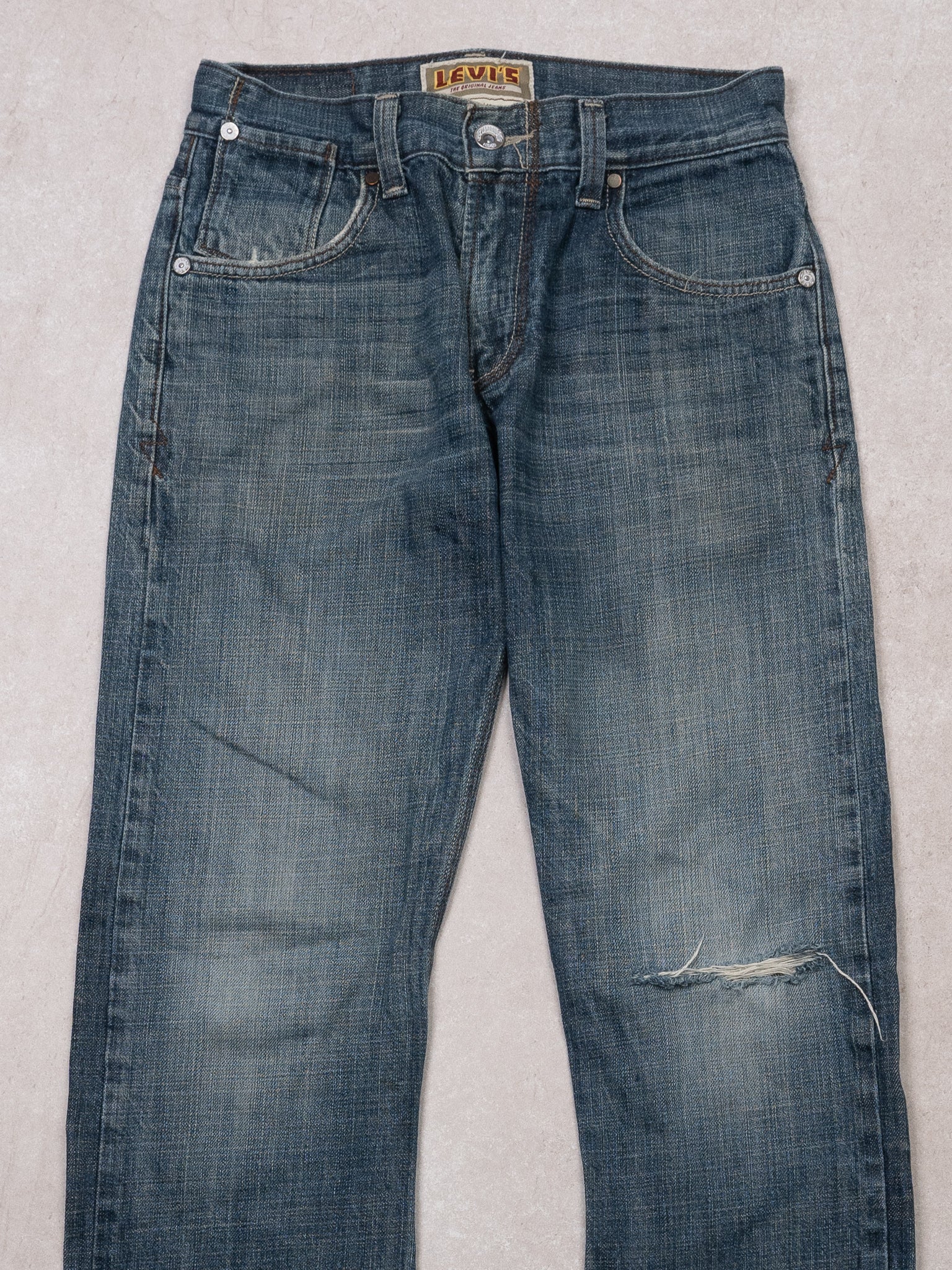Vintage 00s Dark Blue 513 The Original Levi Jeans (28 x 32) - Image 2