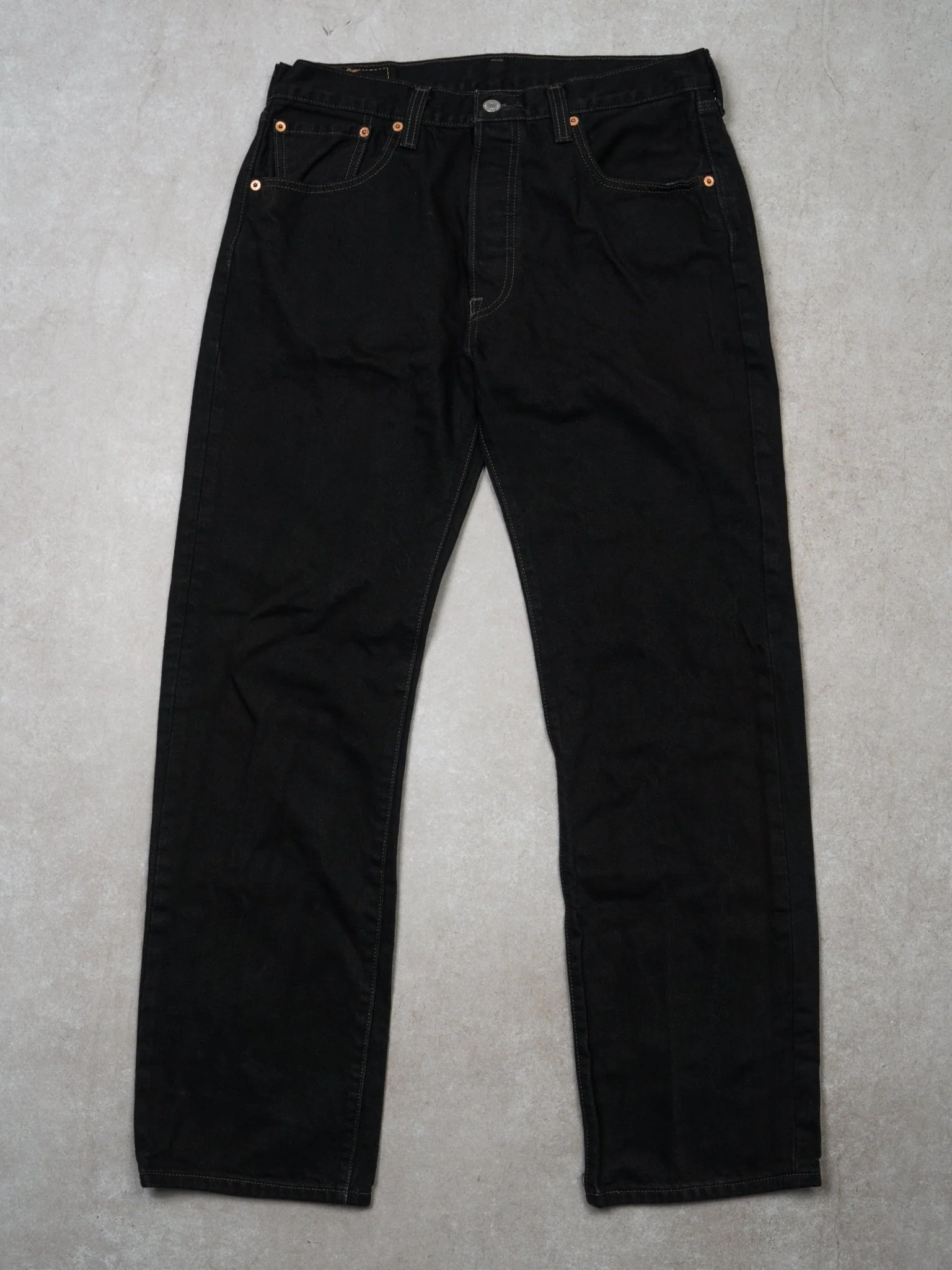 Vintage Dark Black 501 Levi Jeans (34 x 32)