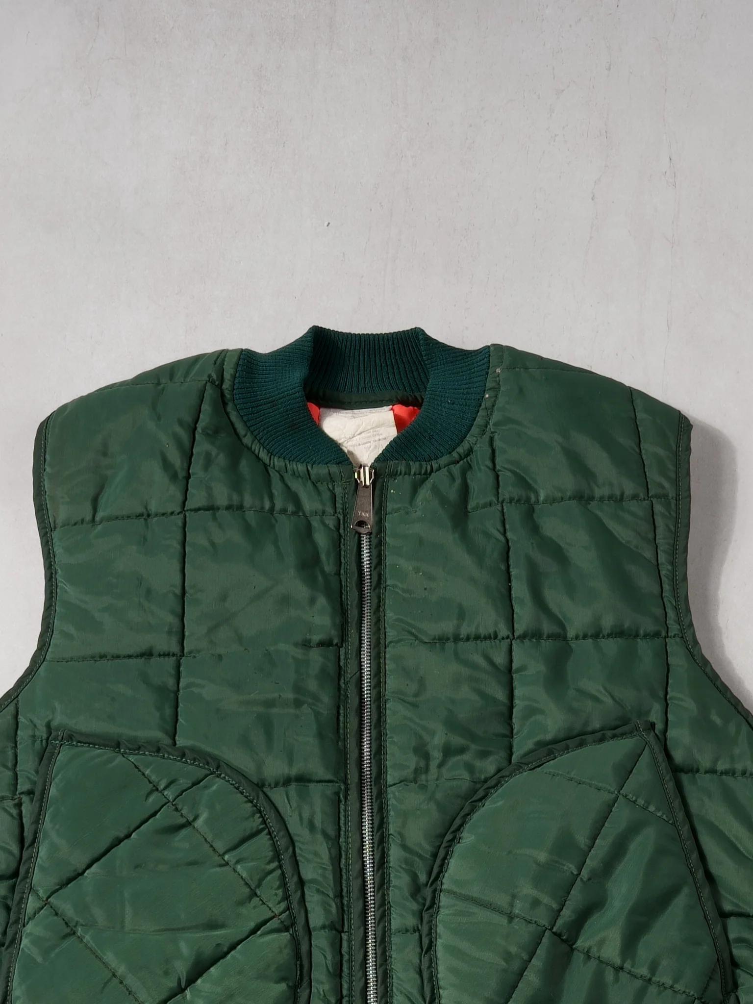 Vintage Forest Green and Orange Reversible Puff Vest (M) - Image 3