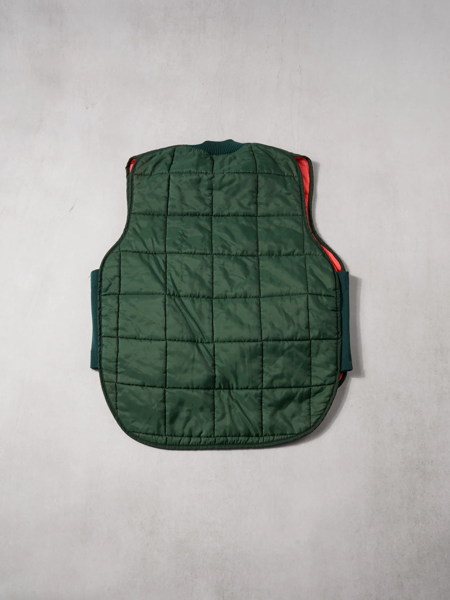Vintage Forest Green and Orange Reversible Puff Vest (M) - Image 4