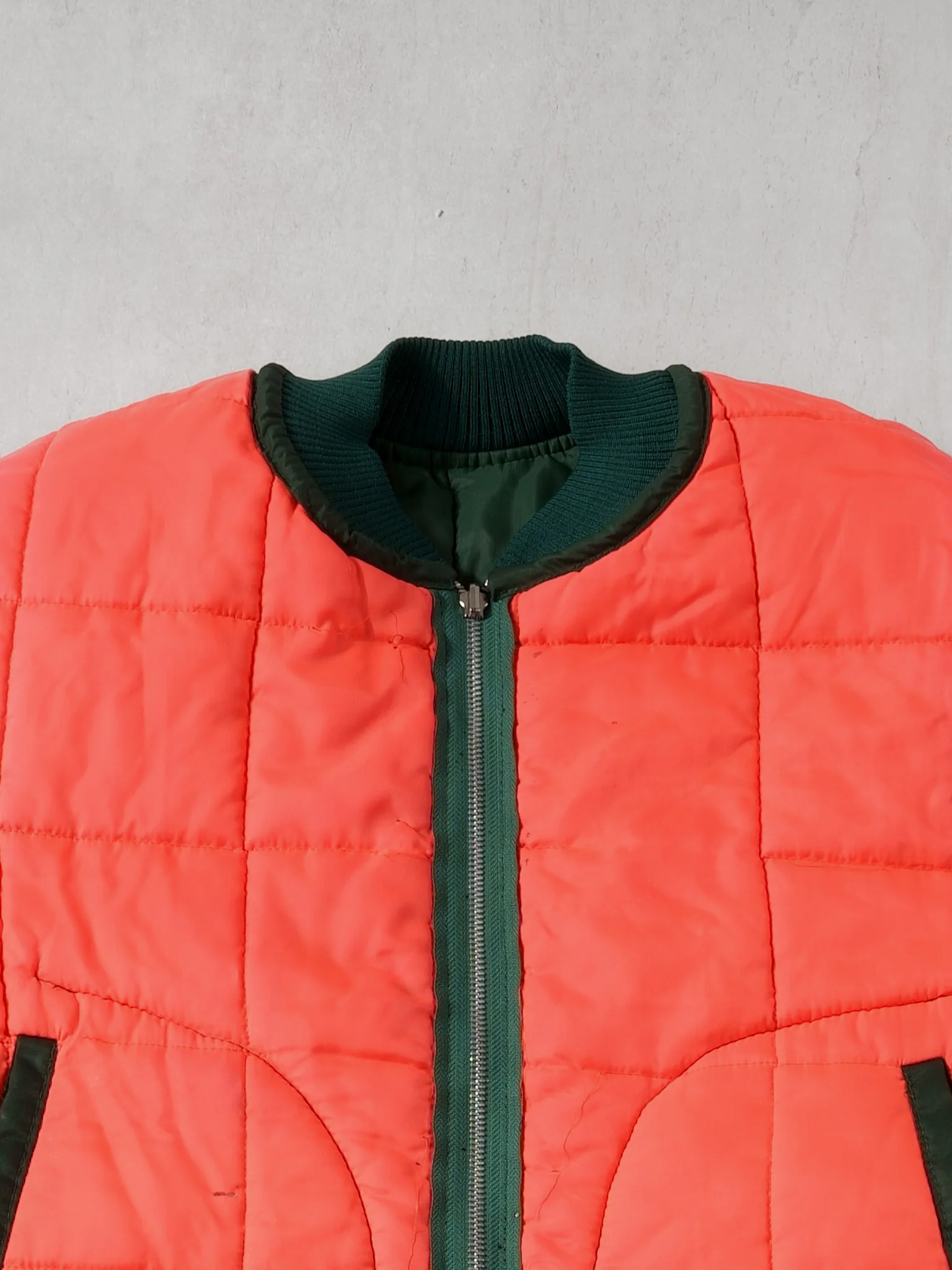 Vintage Forest Green and Orange Reversible Puff Vest (M) - Image 6