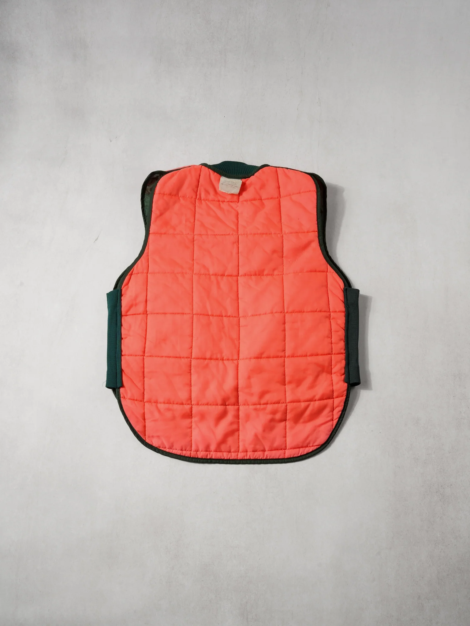 Vintage Forest Green and Orange Reversible Puff Vest (M) - Image 8
