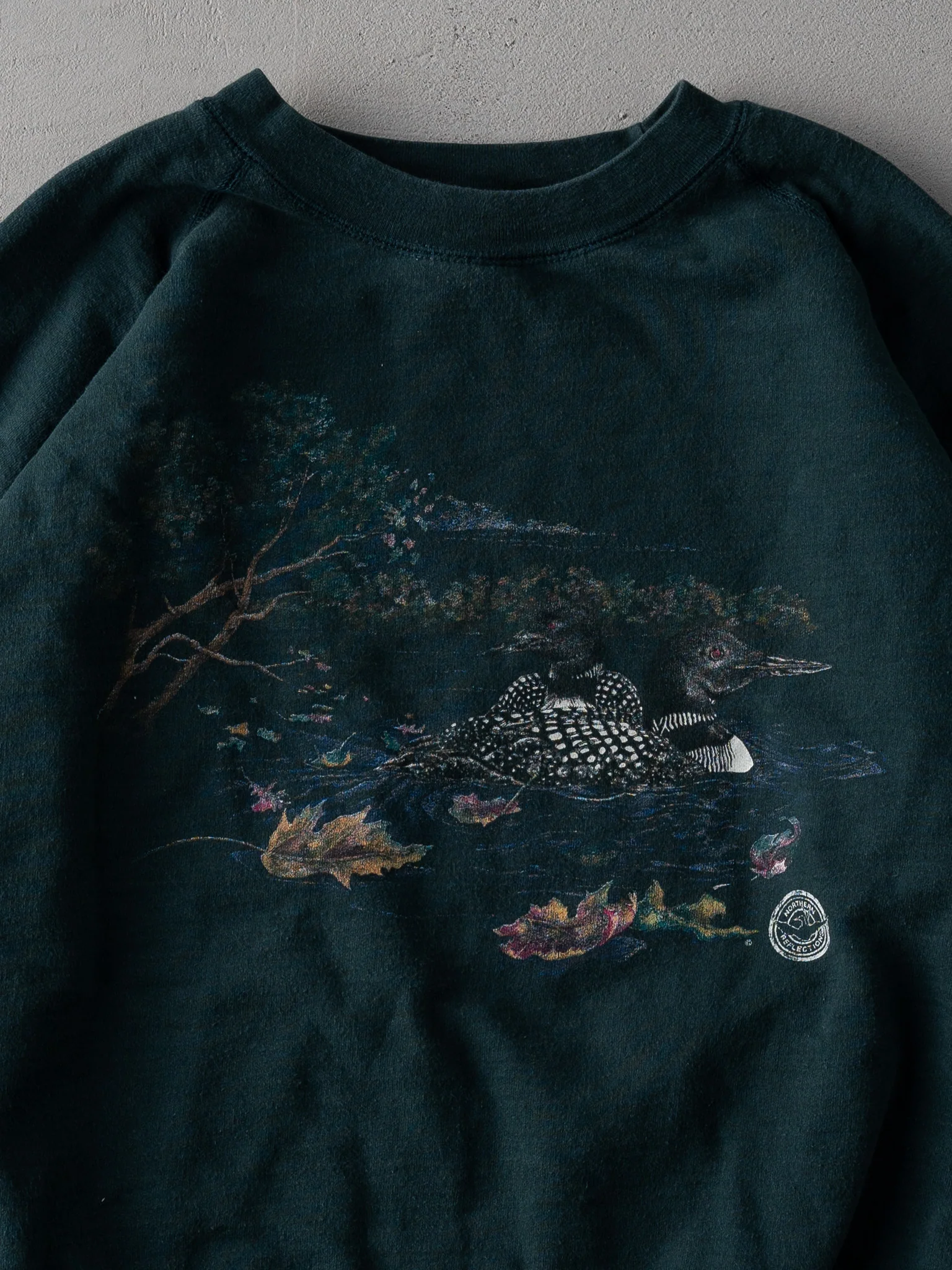 Vintage 90s Forest Green Northern Reflections Loon Boxy Crewneck (M) - Image 2