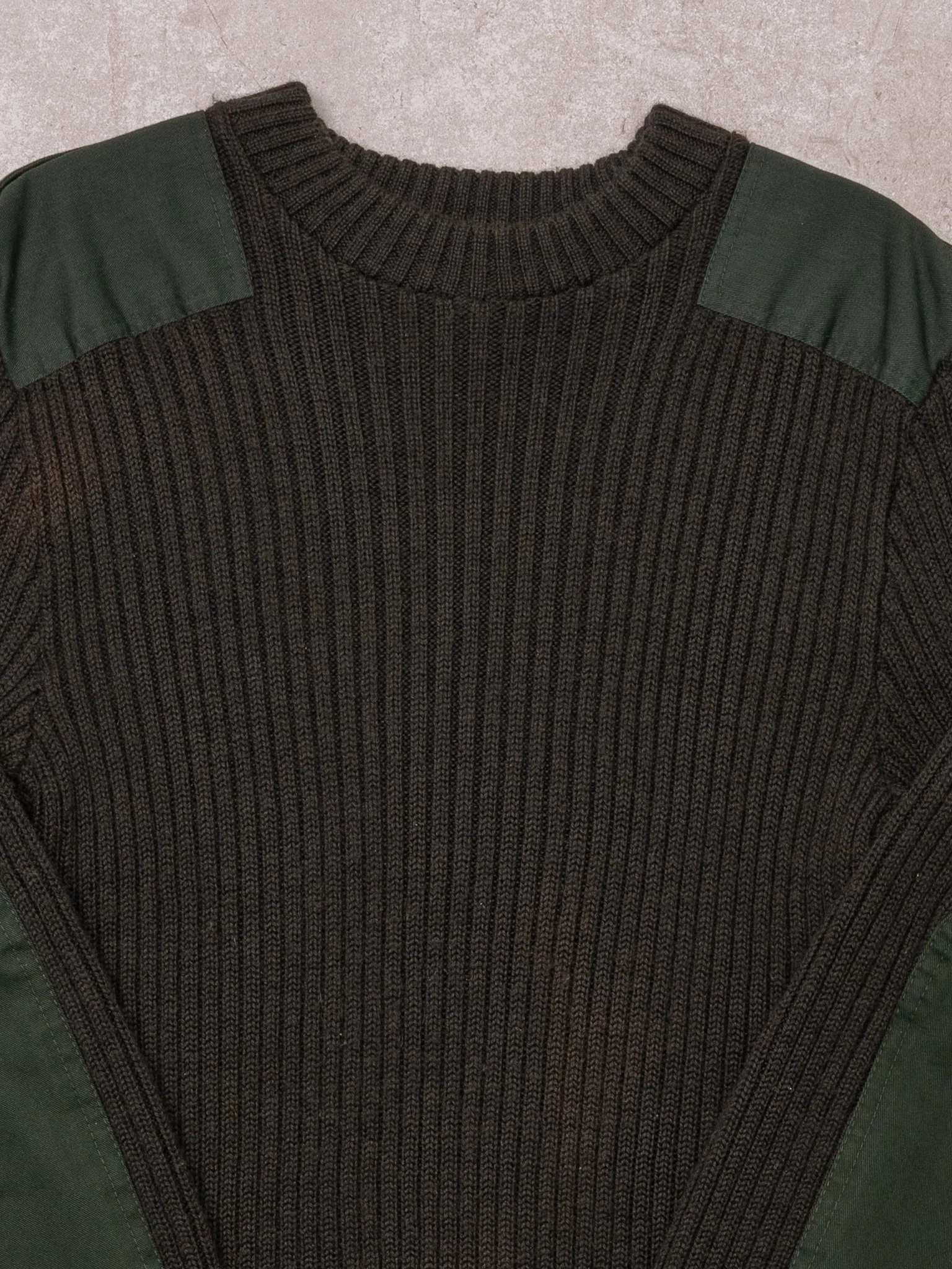 Vintage Green Army Combat Wool Knit Sweater (M) - Image 2