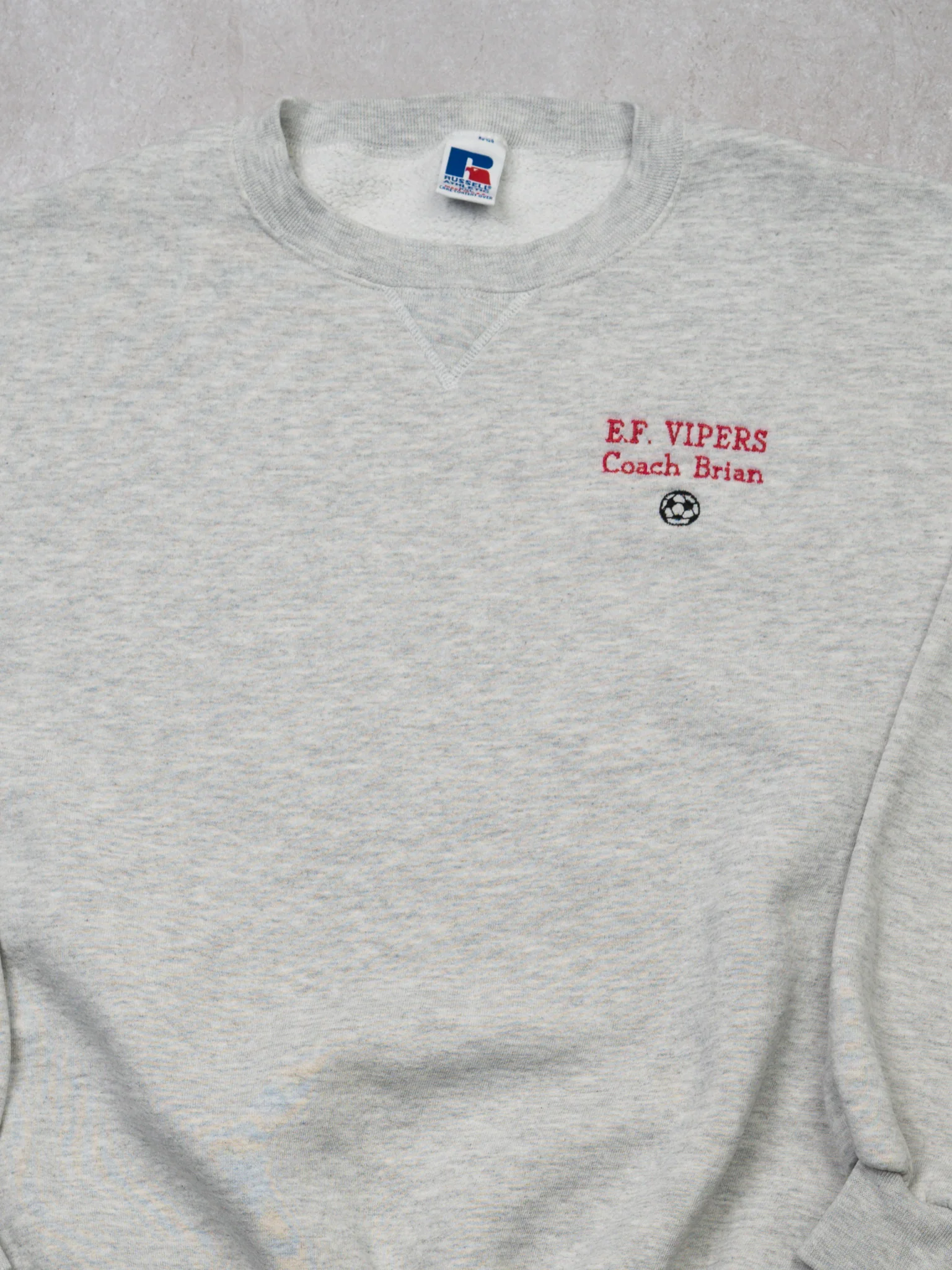 Vintage 90s Grey E.F. Vipers Coach Brian x Russell Crewneck (L) - Image 2